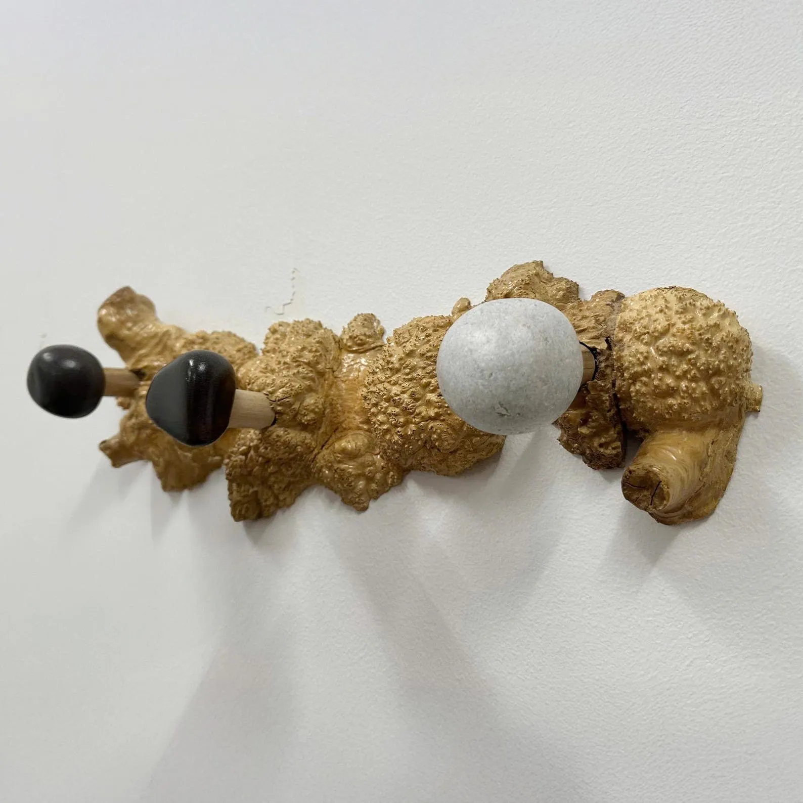 Burl wood coat hook pebble art deco coat hanger unique wall coat rack home decor - Image 5