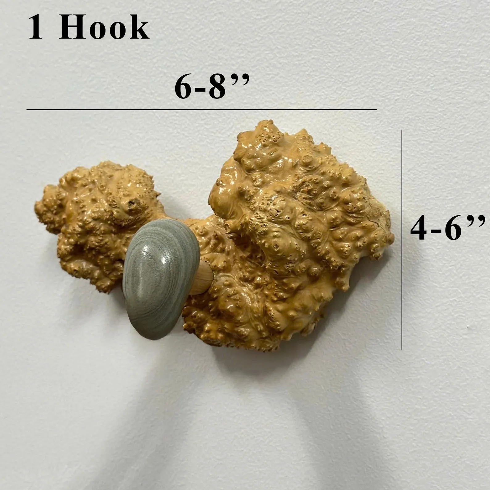 Burl wood coat hook pebble art deco coat hanger unique wall coat rack home decor - Image 6