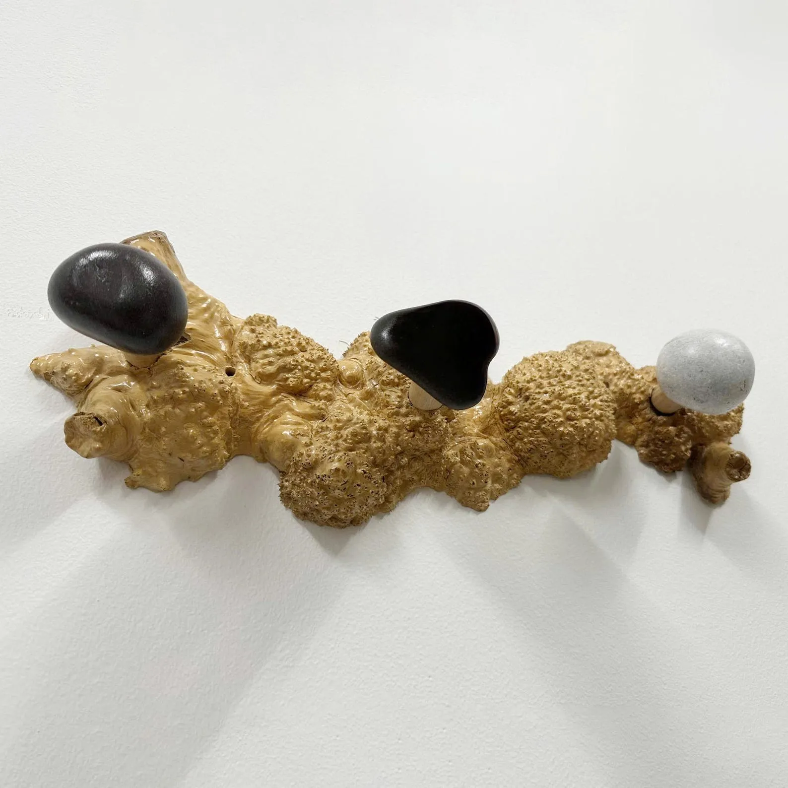 Burl wood coat hook pebble art deco coat hanger unique wall coat rack home decor - Image 7