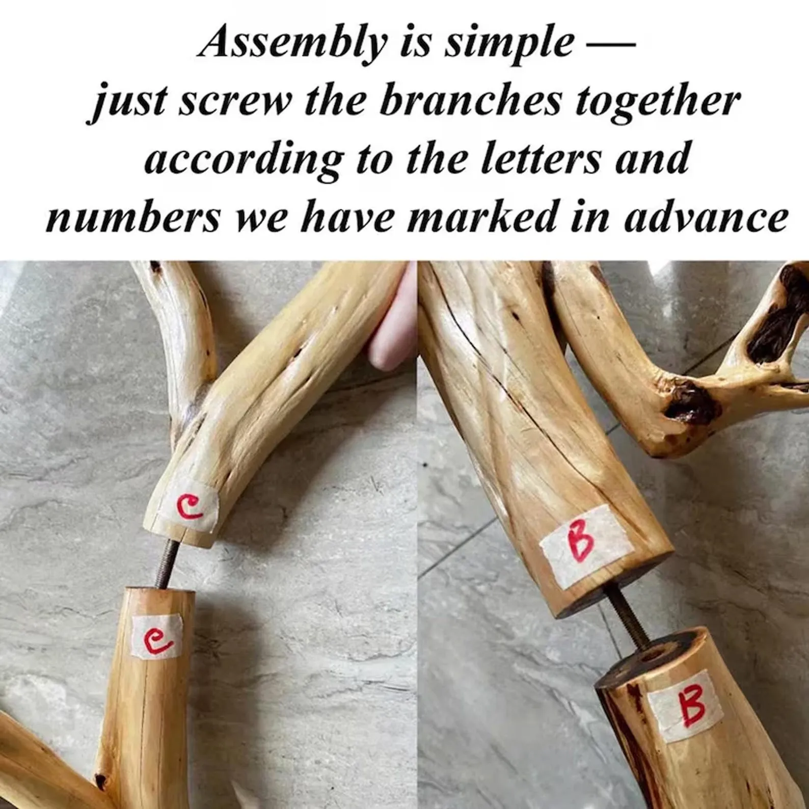 Tree branch coat rack wall mounted driftwood sculpture live edge wood shelf hallway coat rack hidden storage unique handmade furniture - Image 4