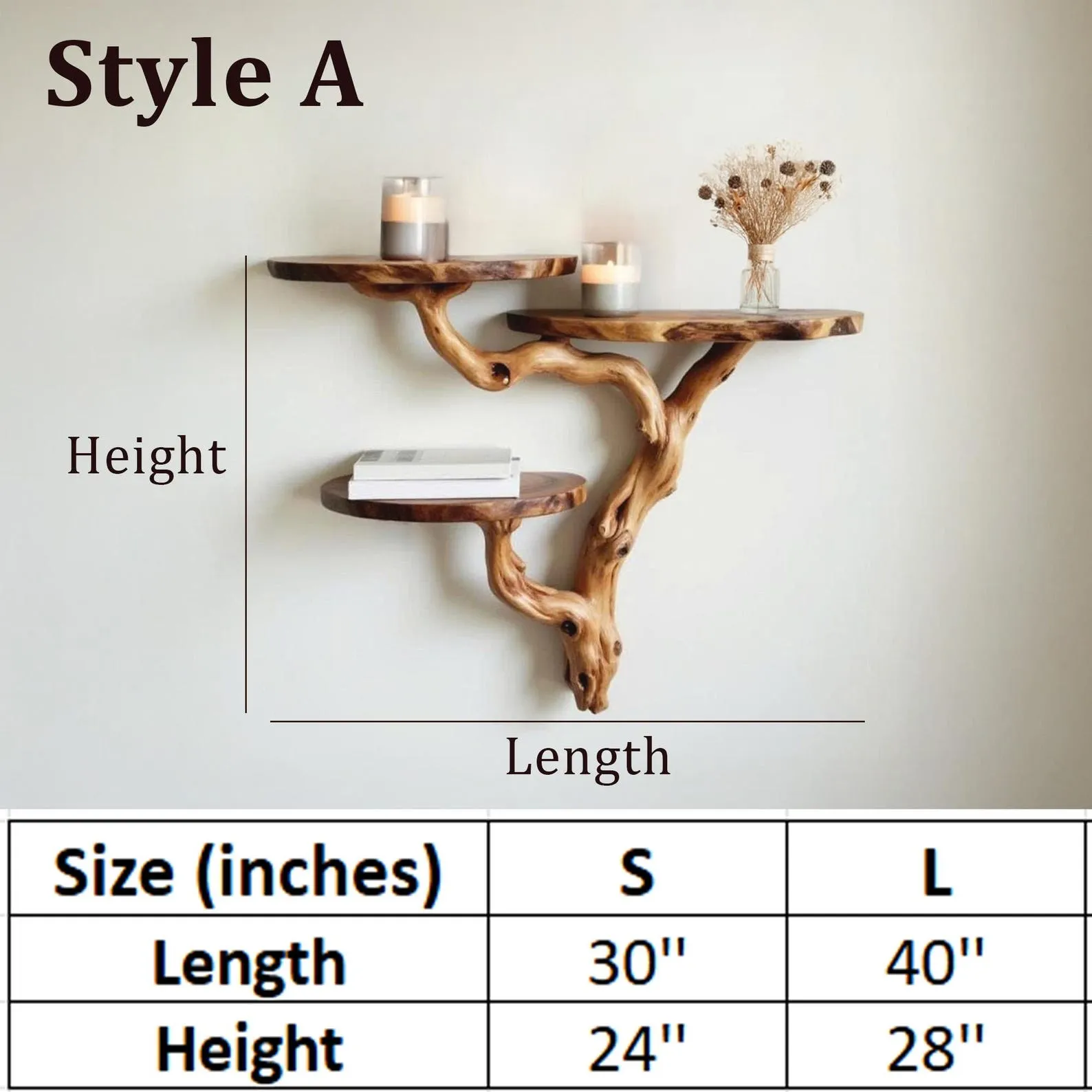 Driftwood corner shelf tree branch solid wood bookshelf corner floating shelving rustic bookcase wall mount art furniture - Image 7