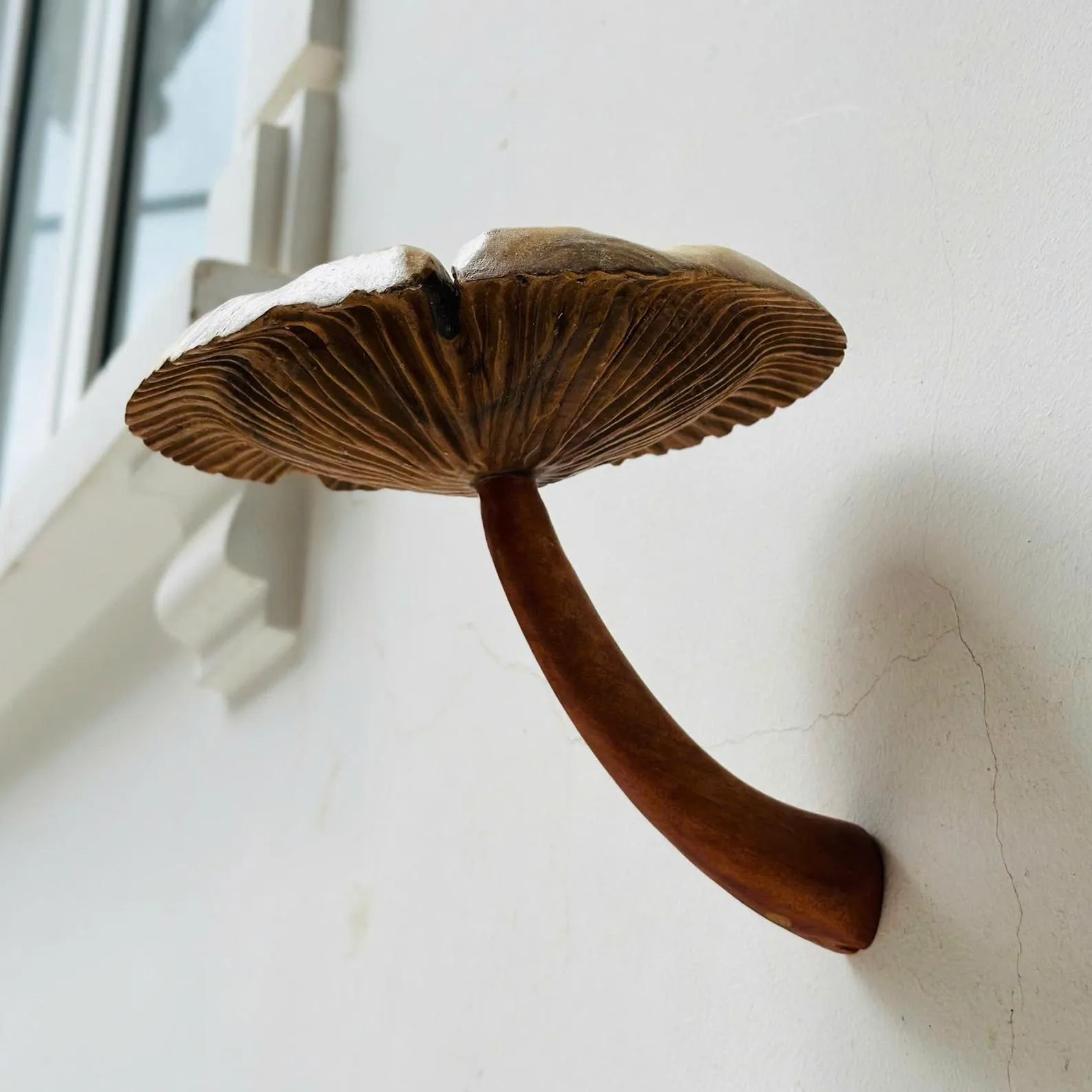 Solid wood mushroom floating shelf mushroom wall shelf whimsical hanging shelf floating plant shelf mushroom accessories decoration - Image 10