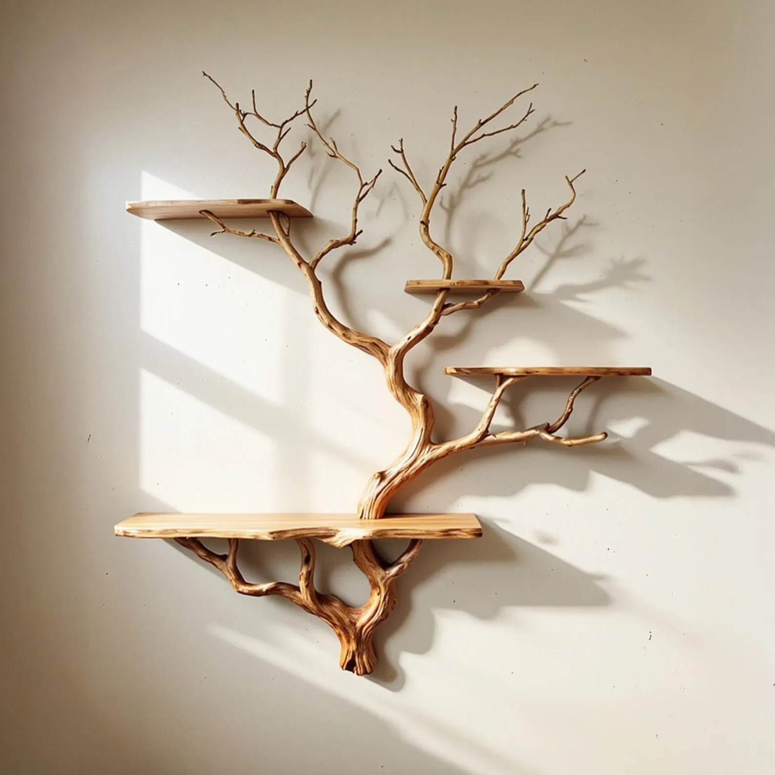 Tree branch wall mount floating bookshelf driftwood tree bookcase hanging shelves live edge book shelf rustic home decoration