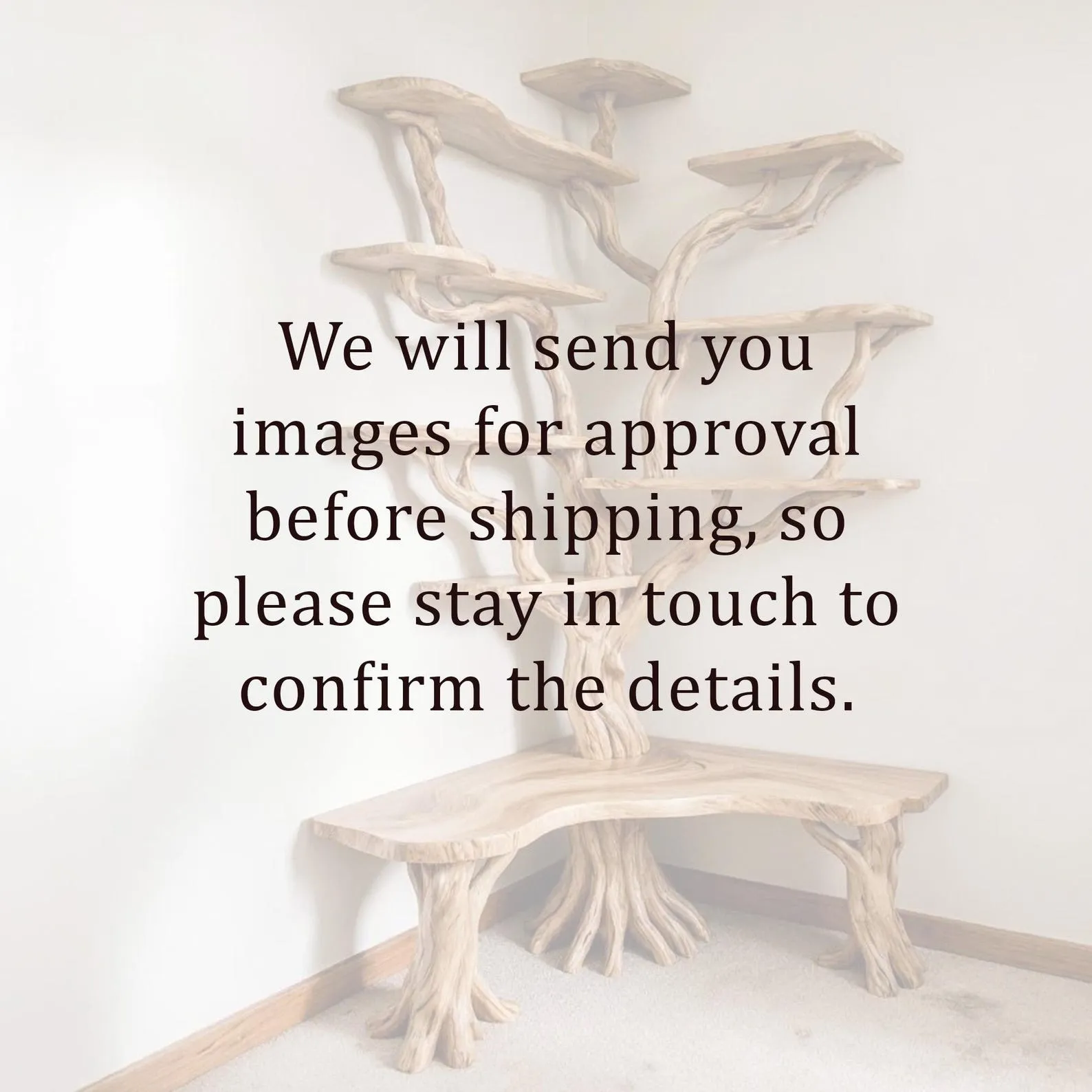 Corner tree branch bookshelf driftwood bookcase with bench corner floating wall mount book shelf scupltured tree bookcase unique decoration - Image 6