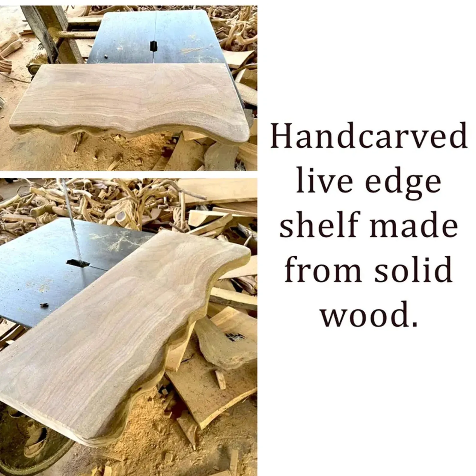 Tree bookshelf driftwood branch shelf wall mount solid wood bookcase art unique handmade furniture decor for living room - Image 4