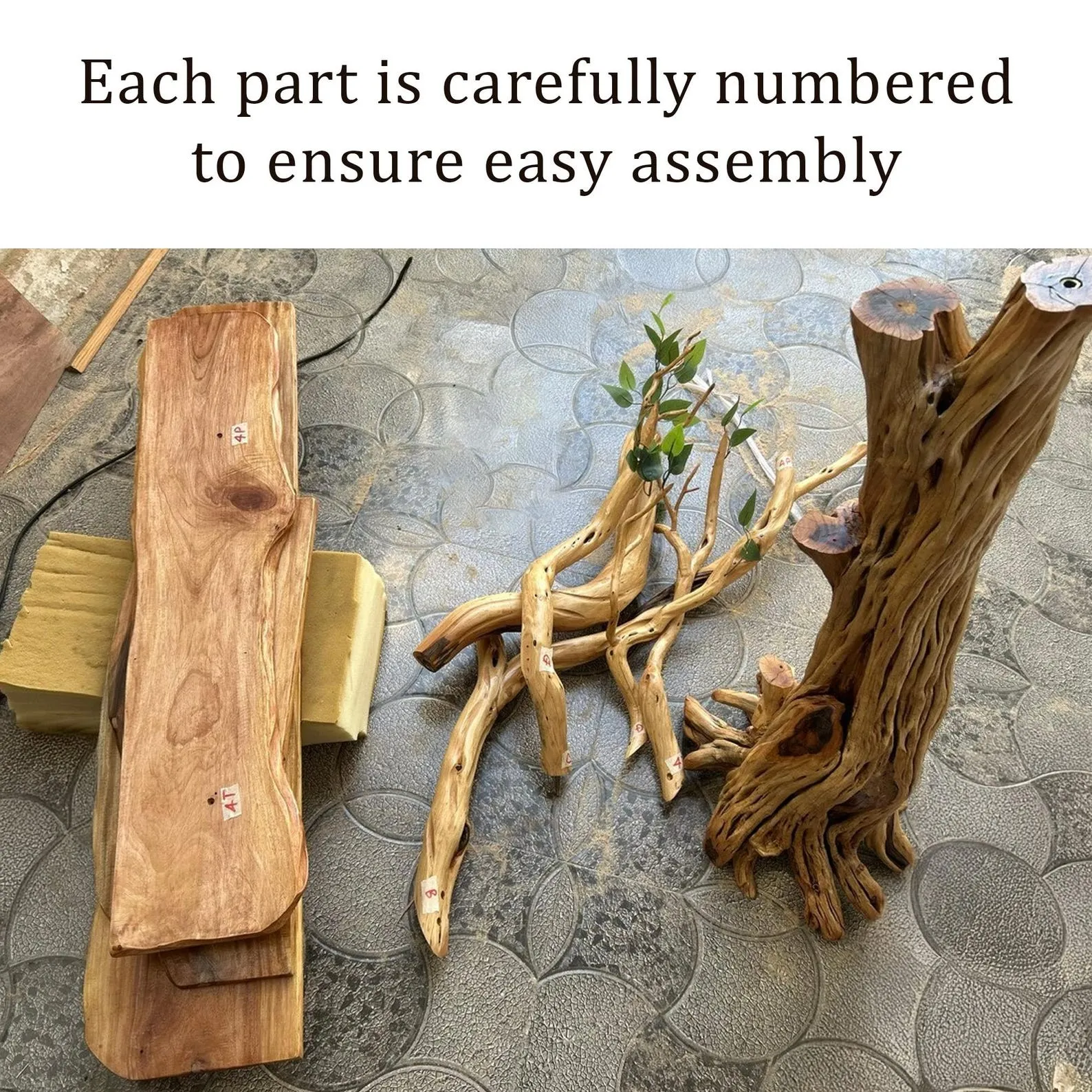 Natural tree coat rack wall mount coat hook tree branch bookshelf shoe storage driftwood branch hanger living room decoration - Image 3
