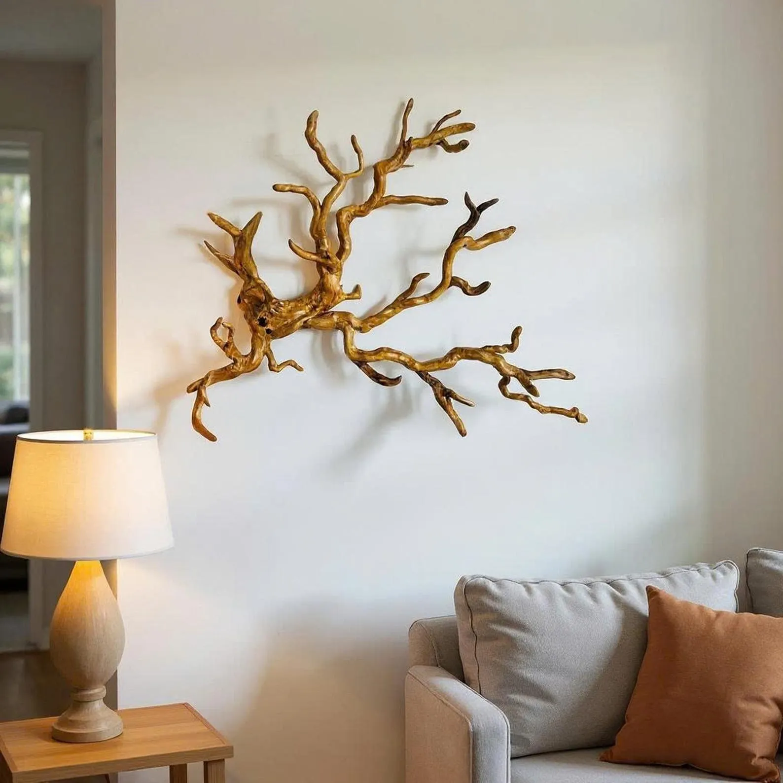 Driftwood wall hook tree branch coat rack wall mount decorative coat hooks rustic wood wall hanger entryway decoration - Image 7