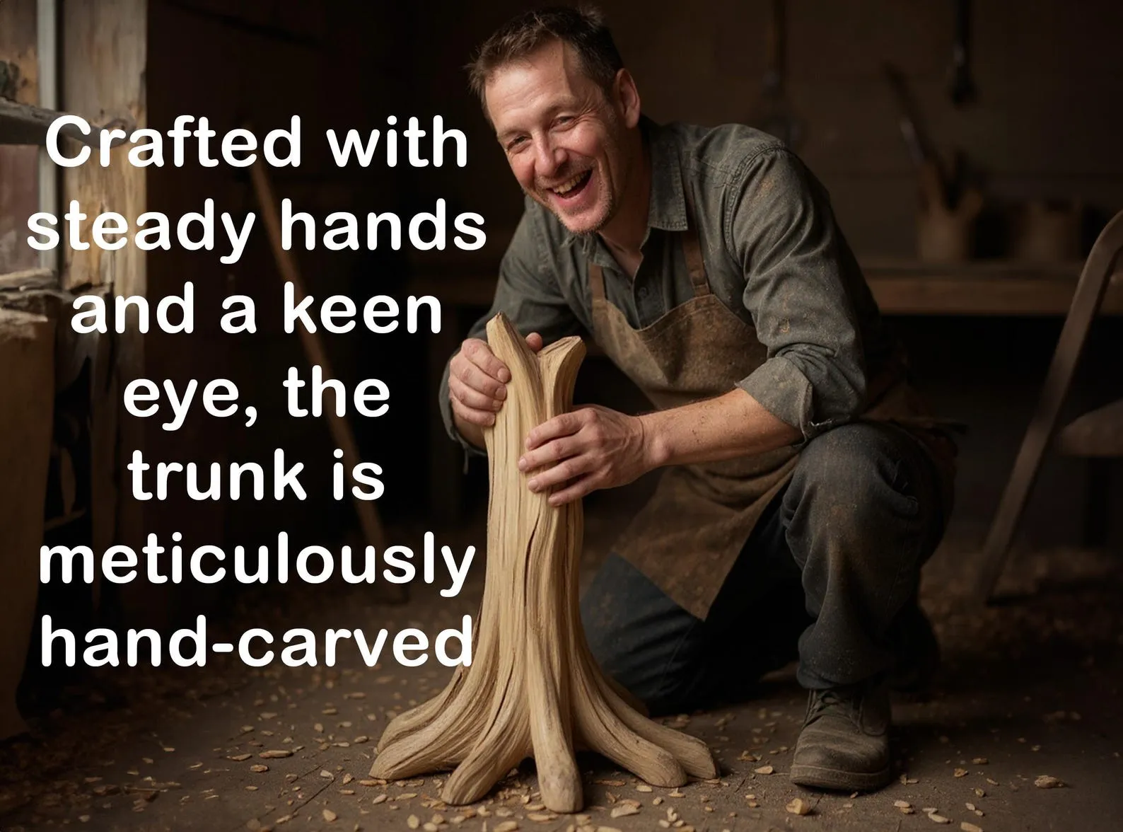 Tree branch coat rack wall mount decorative coat hooks solid wood shelves on wall driftwood sculpture art unique handmade furniture - Image 3