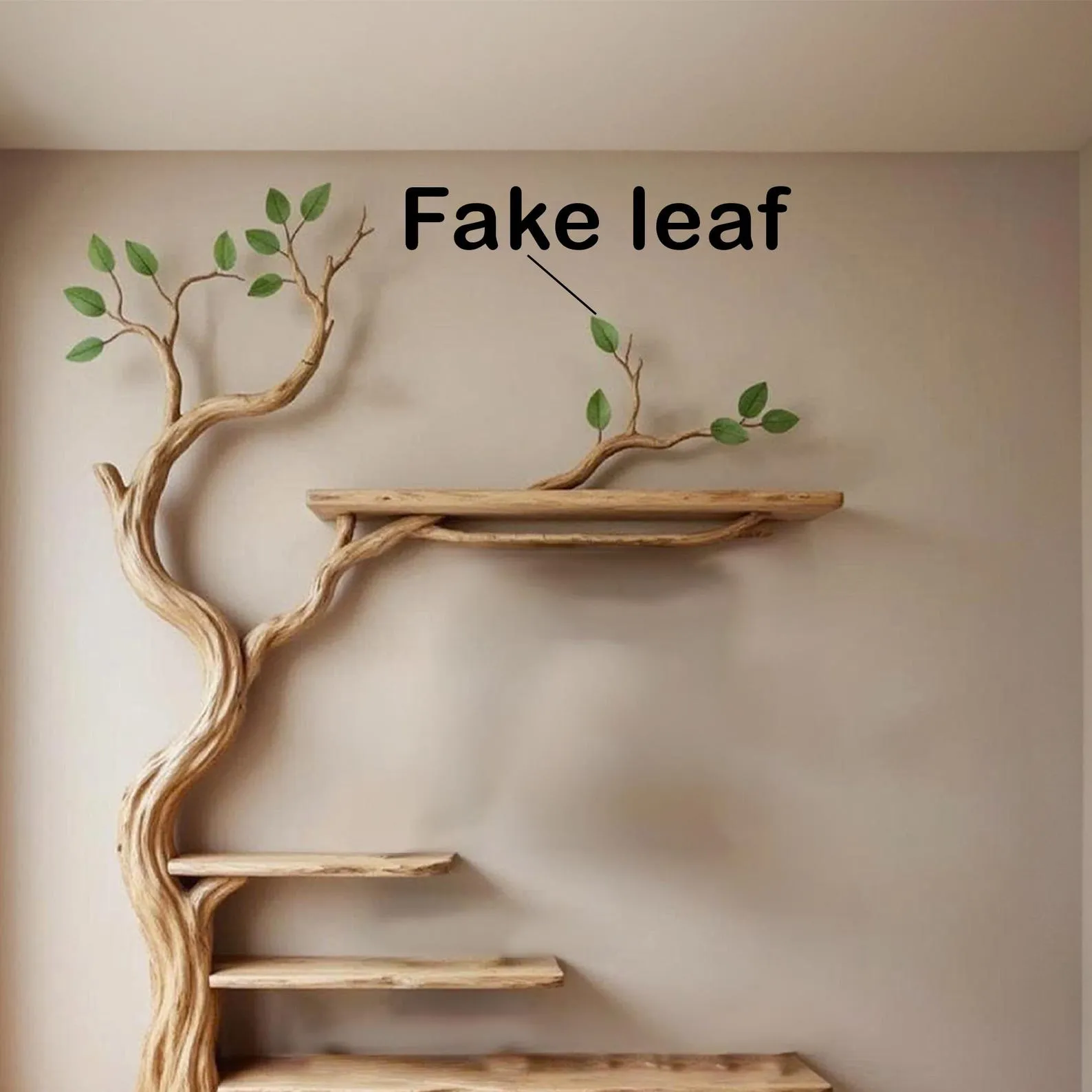 Tree branch coat rack wall mount decorative coat hooks solid wood shelves on wall driftwood sculpture art unique handmade furniture - Image 7