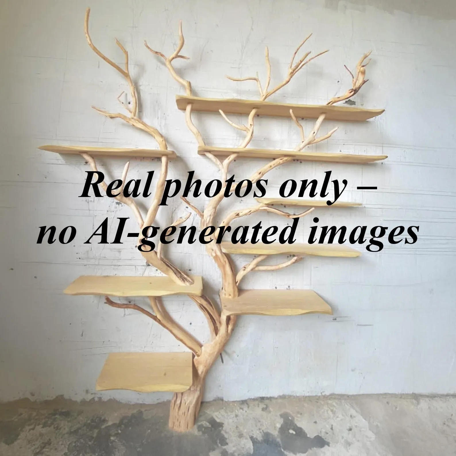 Tree branch bookshelf dritwood branch sheves on wall floating wood shelf decor for home - Image 3