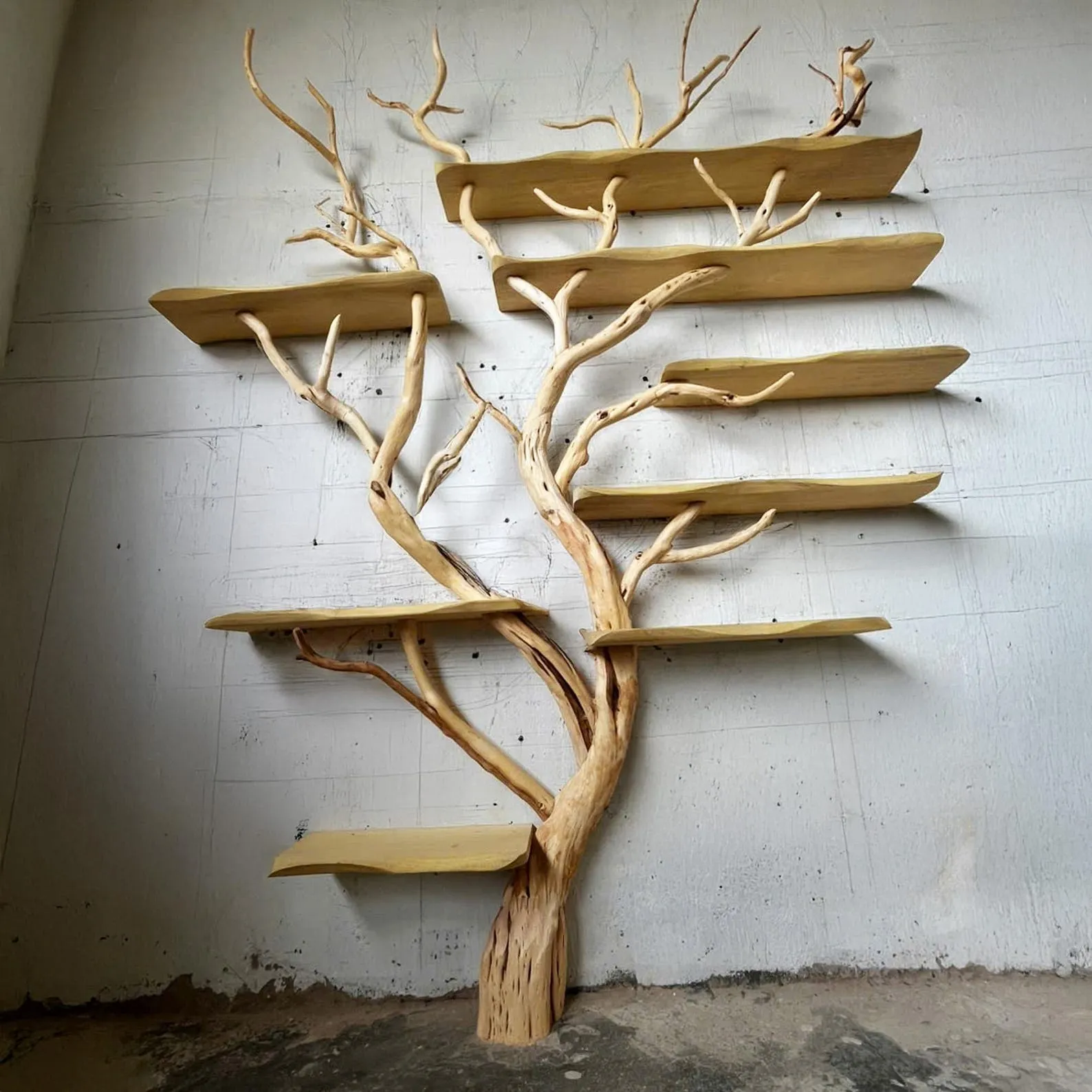 Tree branch bookshelf dritwood branch sheves on wall floating wood shelf decor for home - Image 5