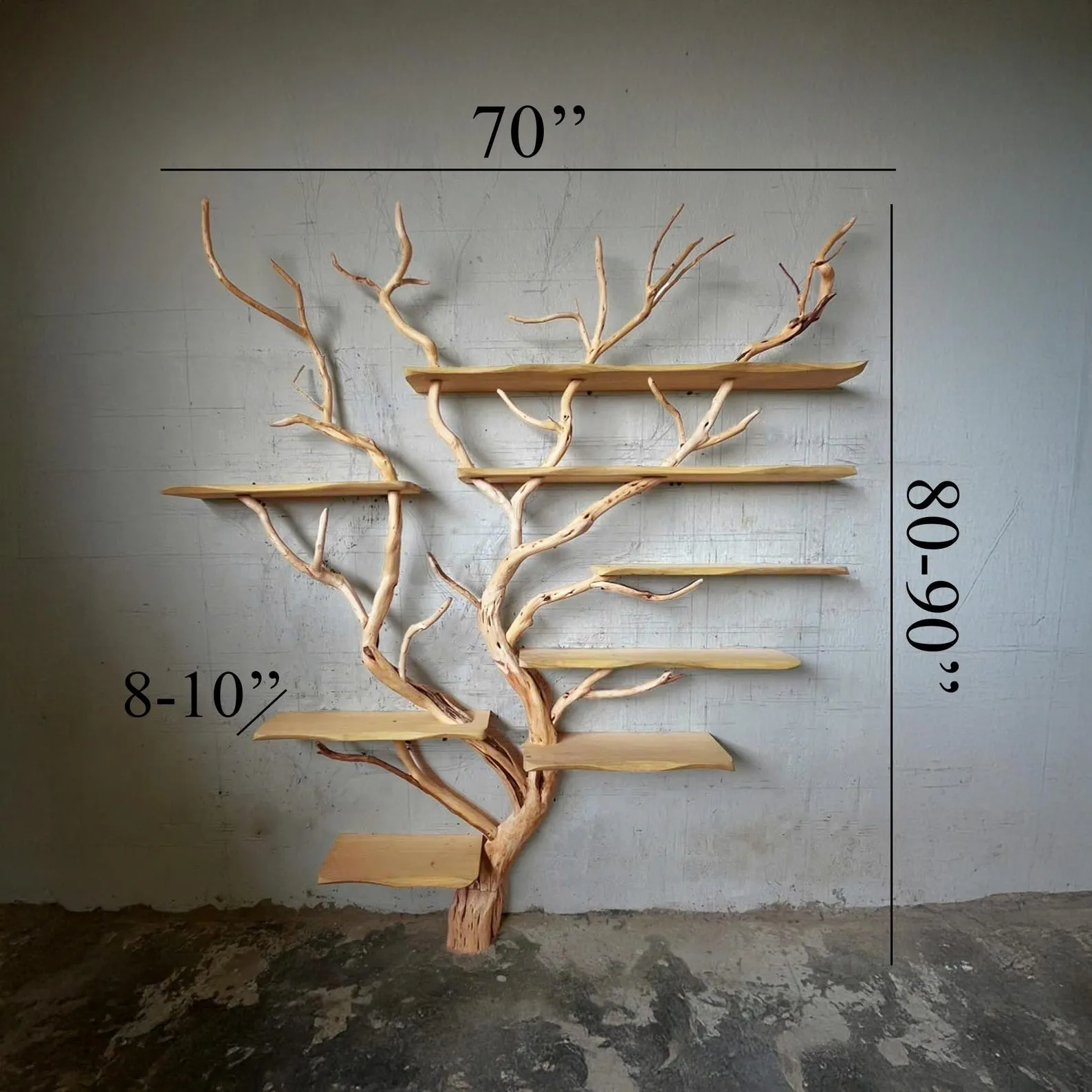 Tree branch bookshelf dritwood branch sheves on wall floating wood shelf decor for home - Image 7