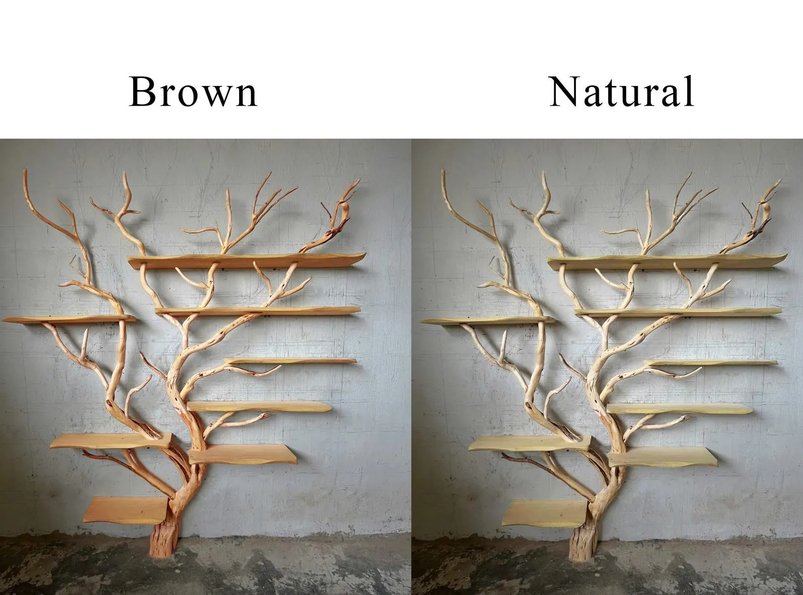 Tree branch bookshelf dritwood branch sheves on wall floating wood shelf decor for home - Image 9