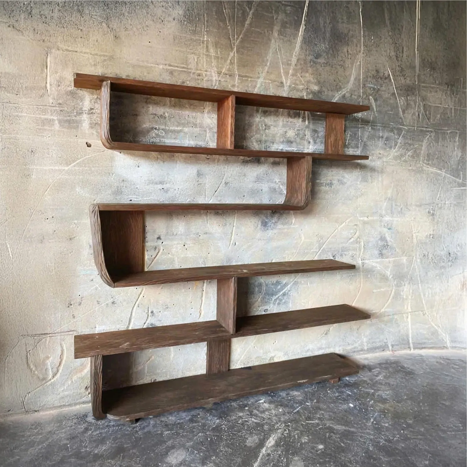 Natural wood bookcase driftwood shelf on wall floor bookshelf rustic shelving decor for living room