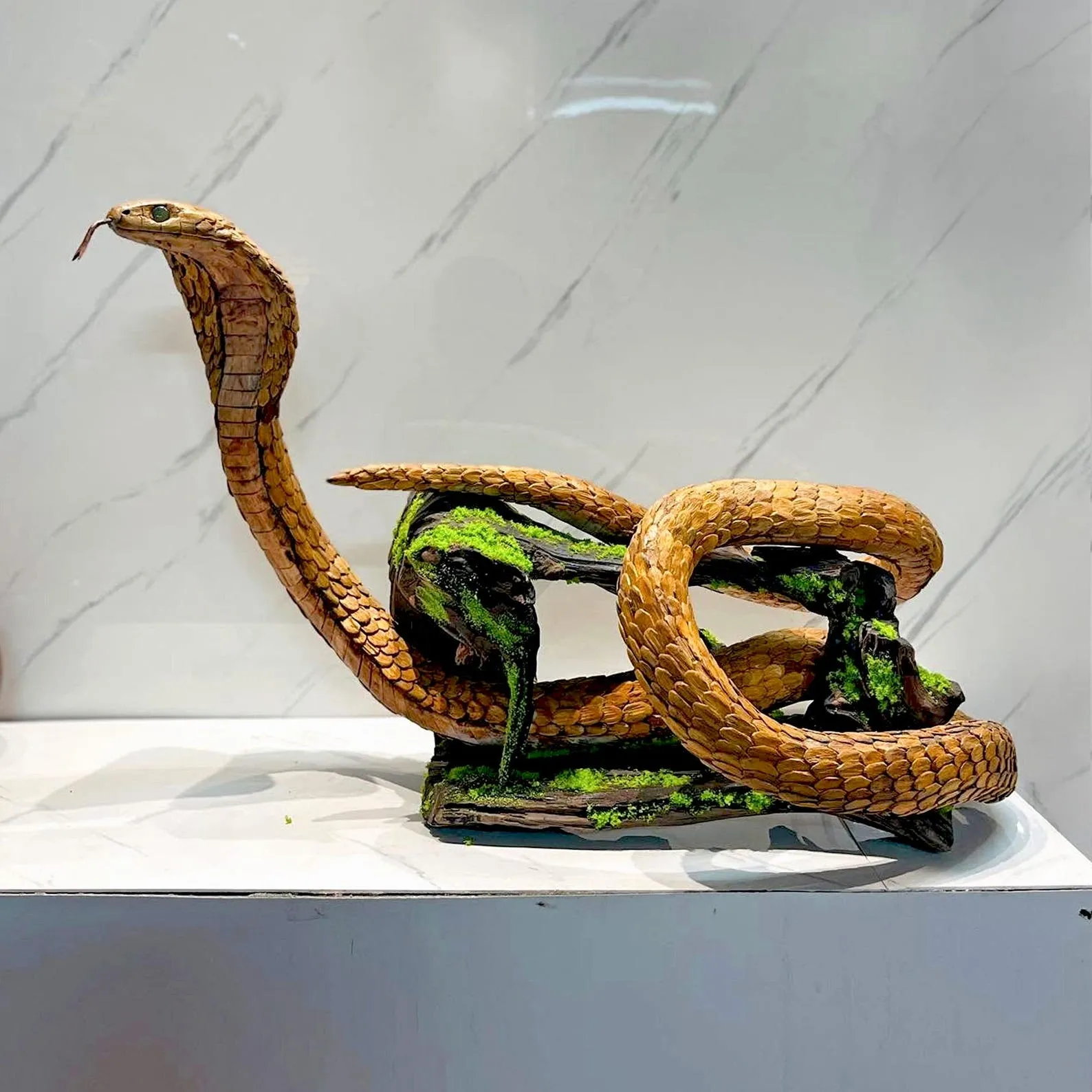 Natural driftwood snake carving scupltured aquarium aquascape statue aquascaping hardscape fish tank decoration