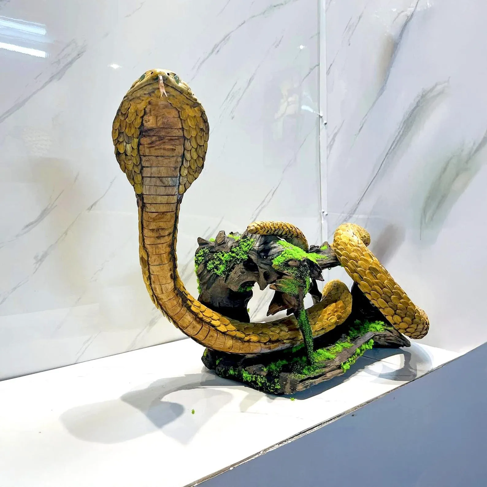 Natural driftwood snake carving scupltured aquarium aquascape statue aquascaping hardscape fish tank decoration - Image 2