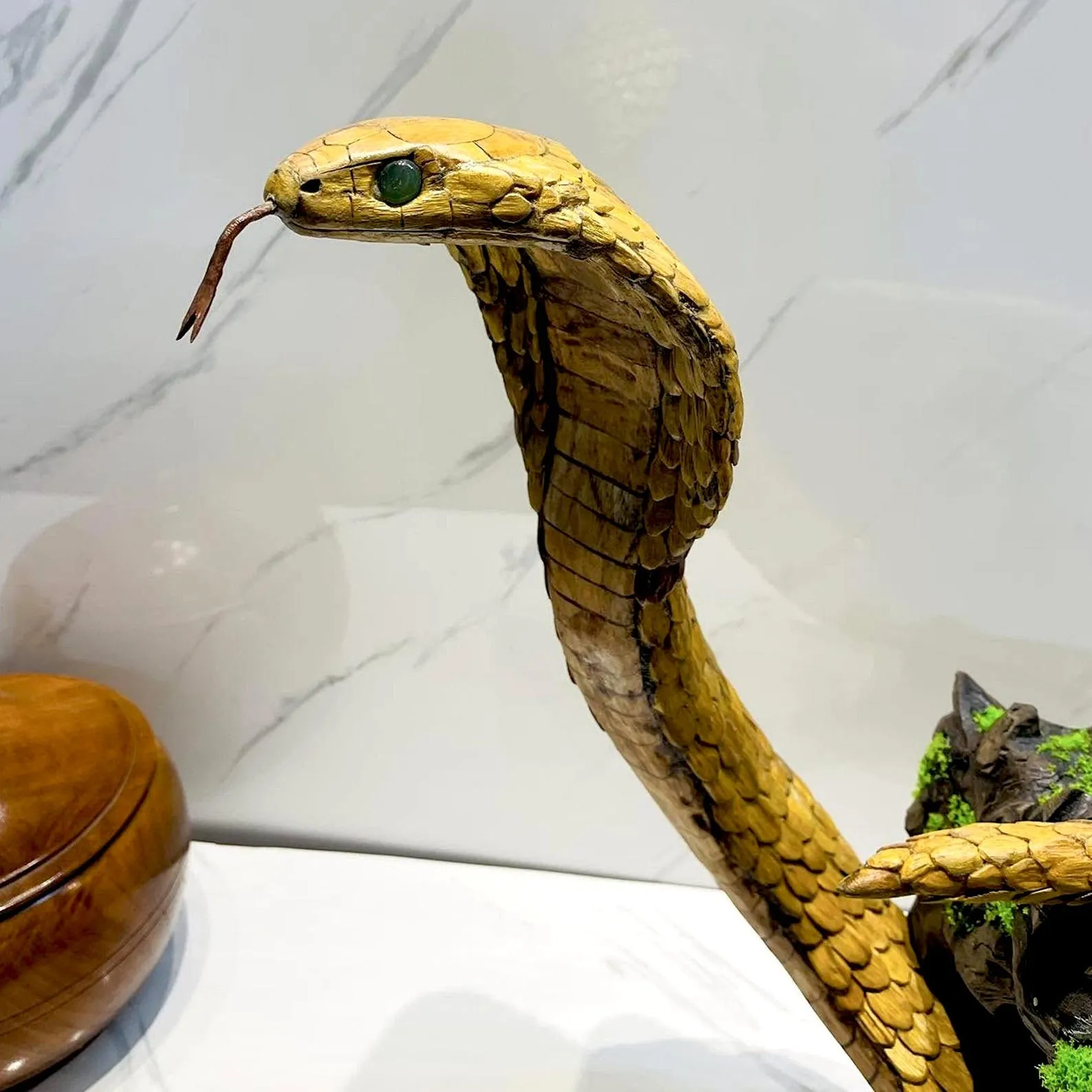 Natural driftwood snake carving scupltured aquarium aquascape statue aquascaping hardscape fish tank decoration - Image 5