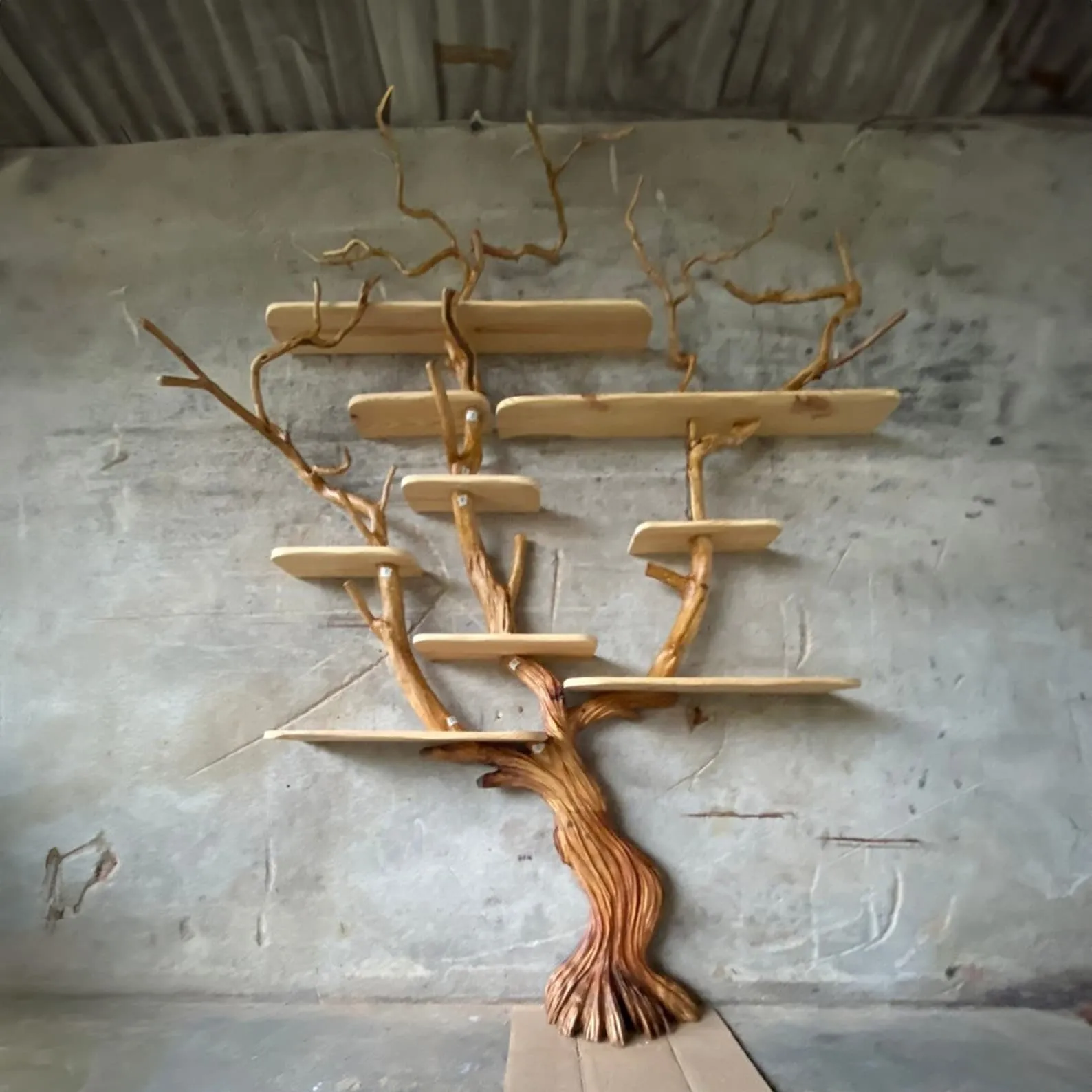 Tree Bookshelf Floating Wall mount Bookcase Driftwood Branch Decor Handmade Shelves Solid Wood Tree Book Shelf - Image 7