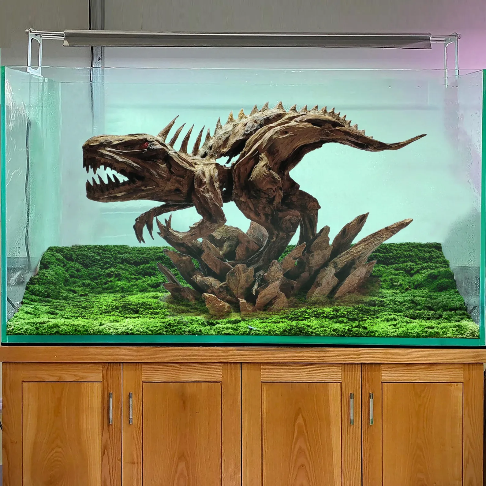 Tyrannosaurus rex driftwood aquarium aquascape drift wood fish tank decor model sculpture dinosaur
