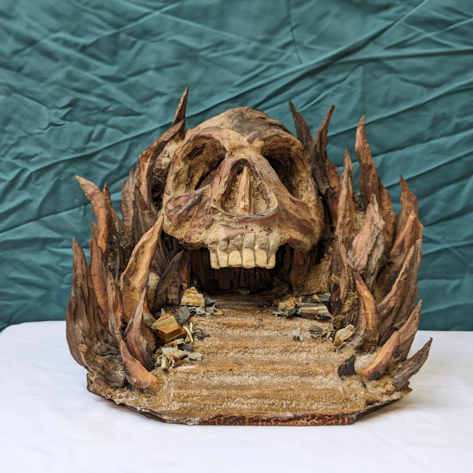 Driftwood aquarium skull cave aquascape hardscape rocks fish tank decor ideas