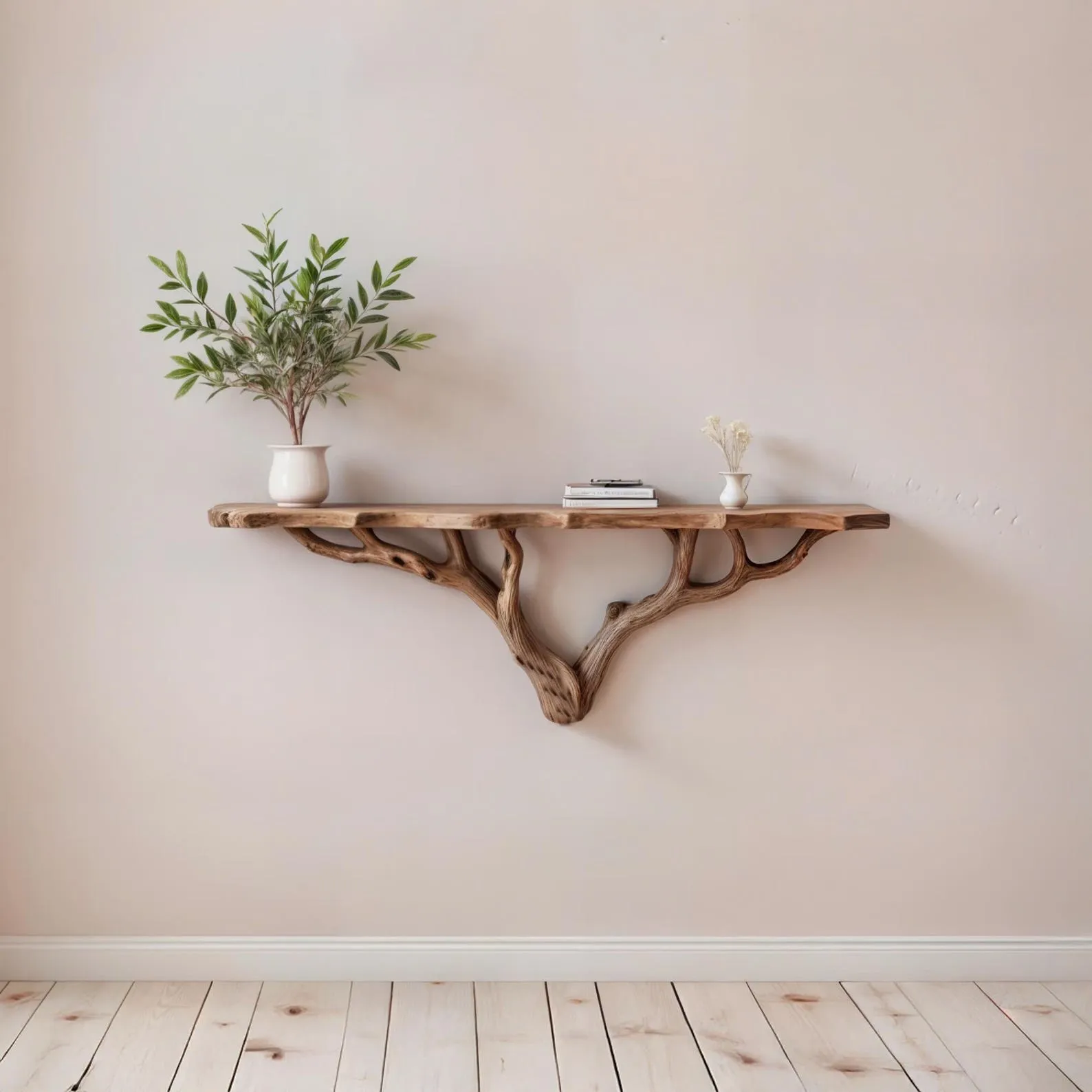 Driftwood tree shelf rustic wooden wall shelves solid wood bookshlef handmade natural branch decor
