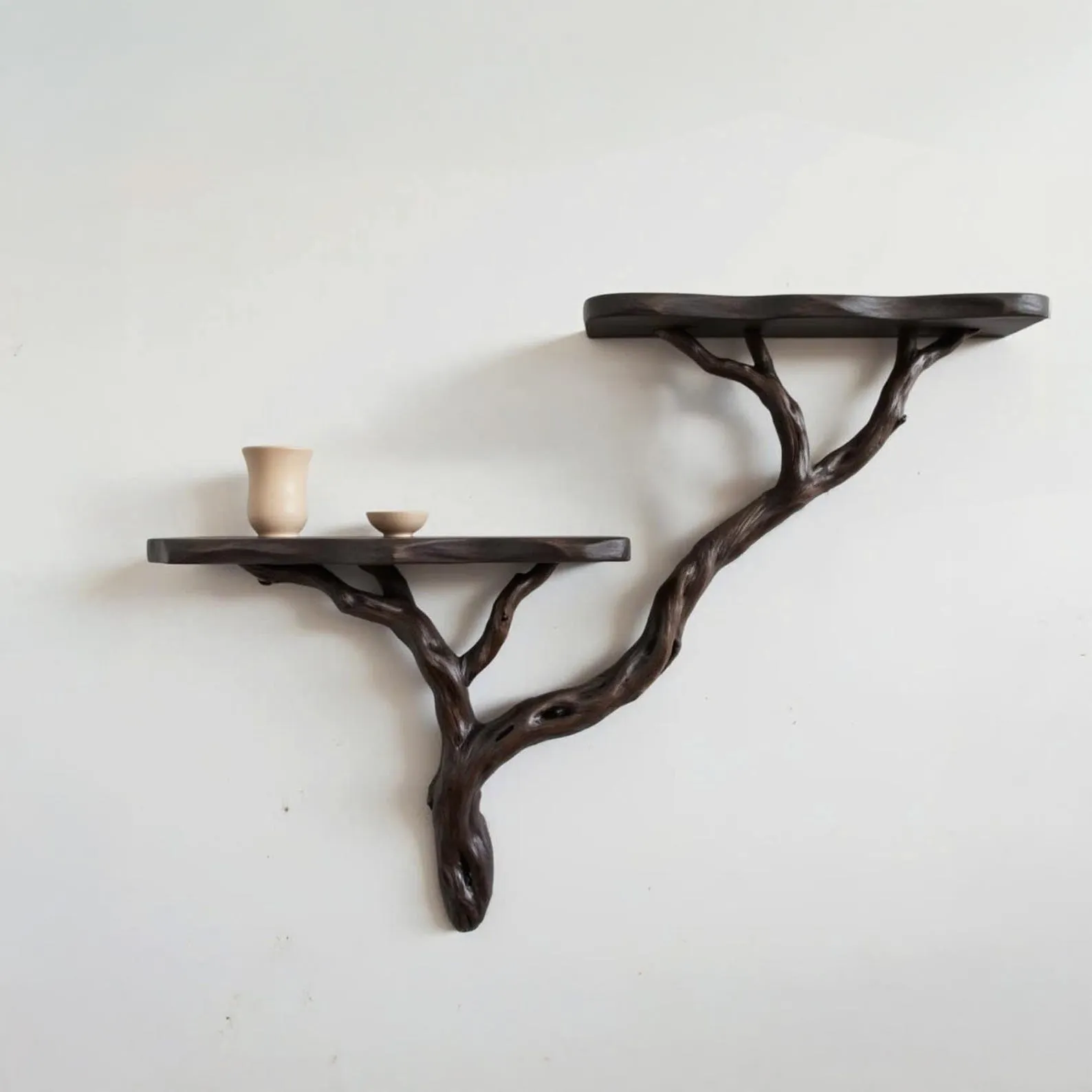 Natural driftwood shelf driftwood floating shelf nightstand solidwood bookshelf art natural tree book shelves wall mount