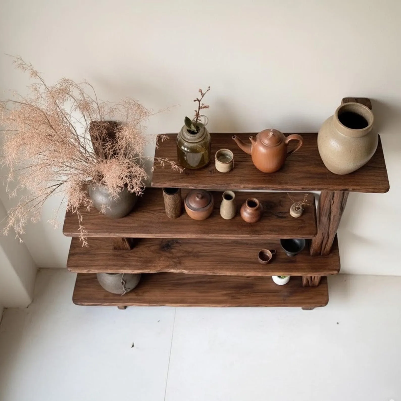 Driftwood bookcase wall mount solid wood wood live edge bookshelf cabinet plant stand display - Image 2