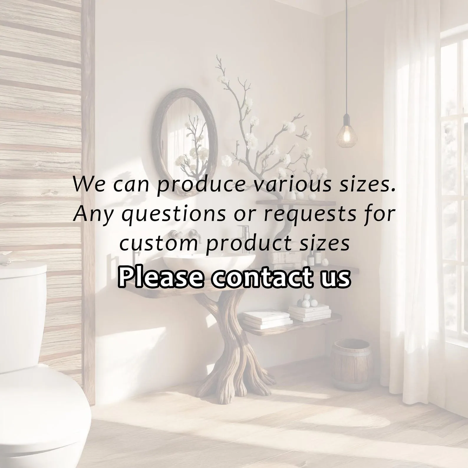 Tree branch bathroom sink table wash basin stand driftwood sink vanity handmade furniture - Image 8