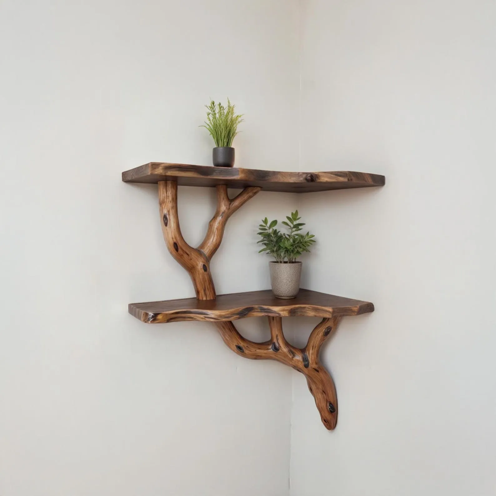 Tree branch bookshelf natural driftwood floating shelf solid wood bookshelves wall mount bookcase art decor