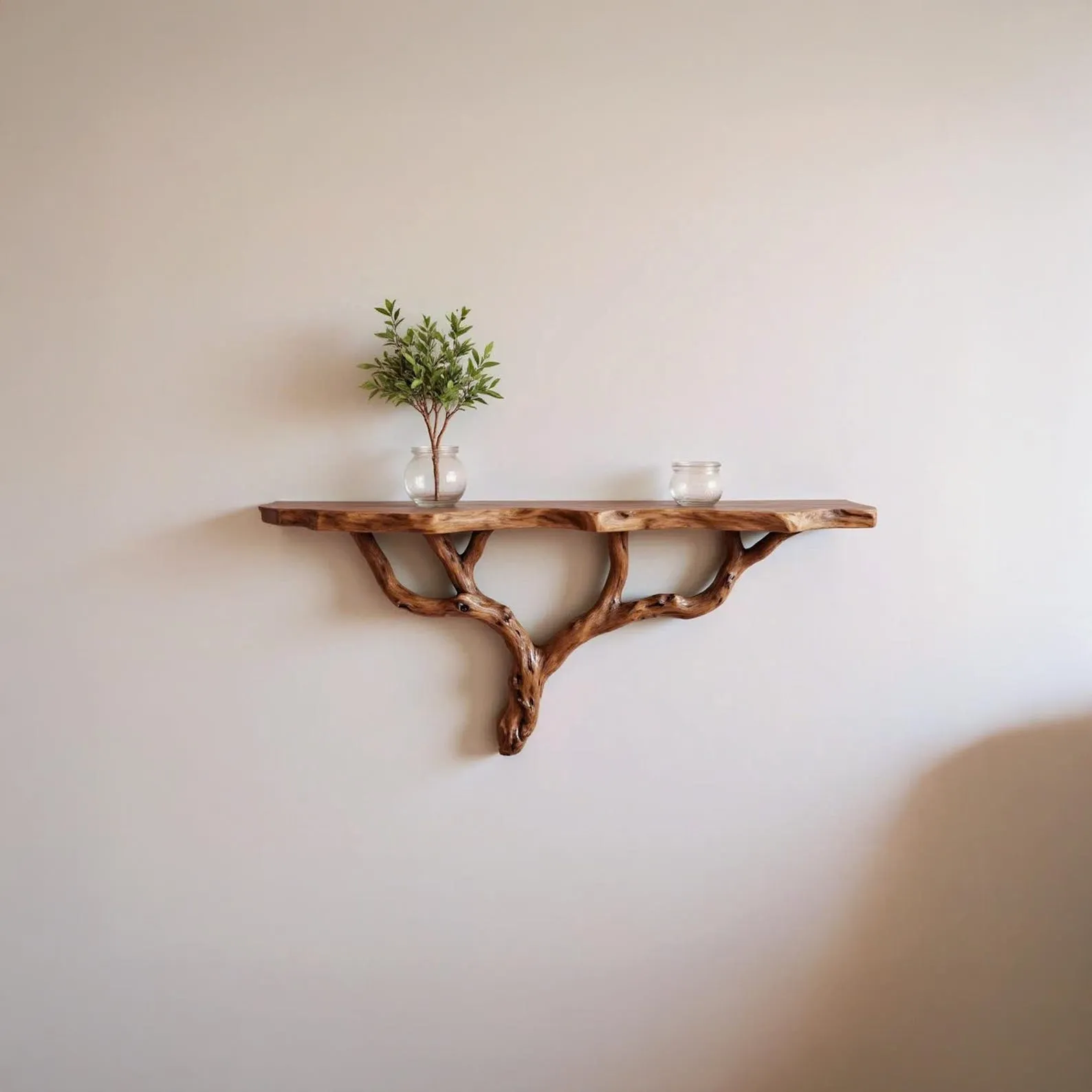 Custom floating shelf natural driftwood shelf rustic console table solidwood bookshelf wall mount unique tree bracnh bookshelves decor