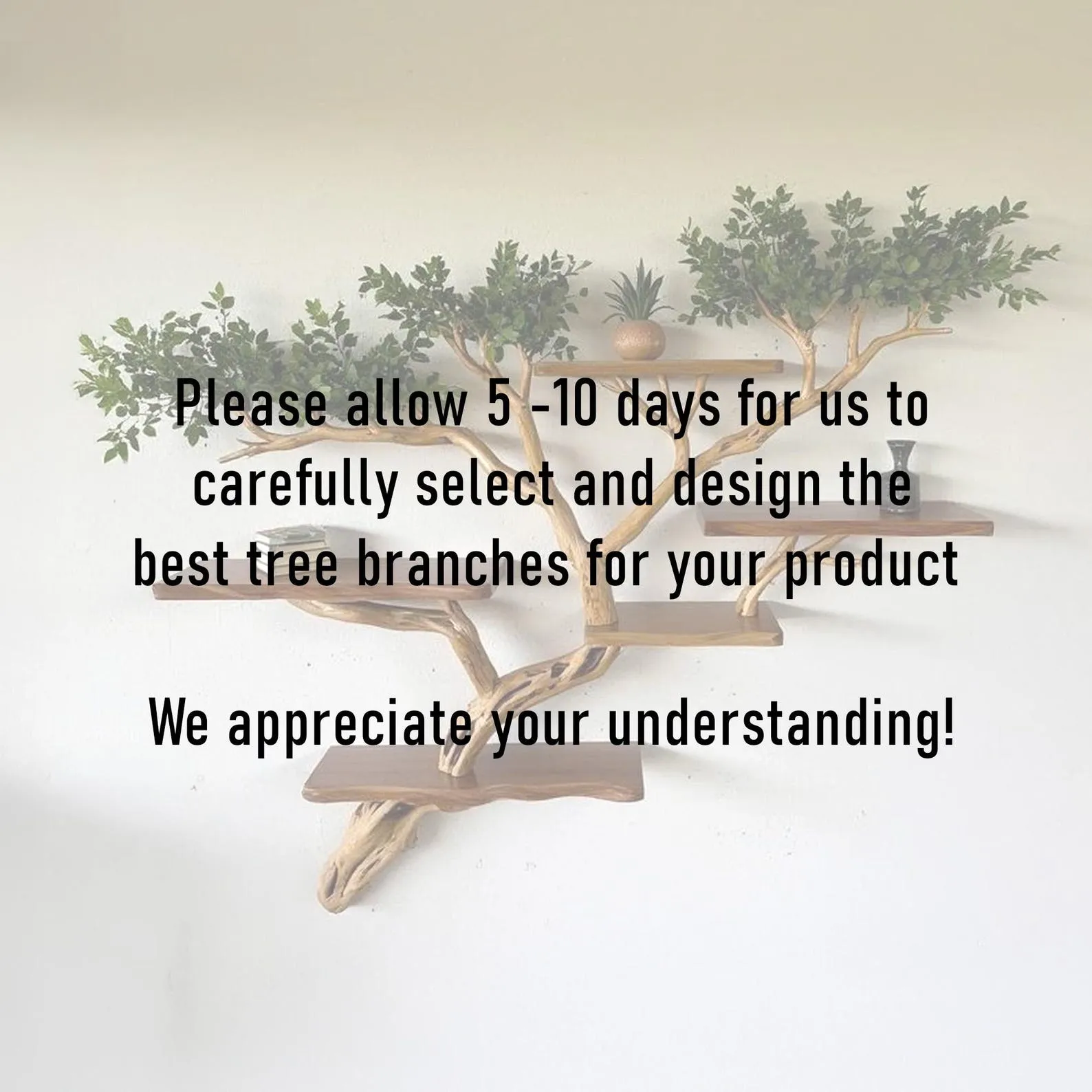 Tree corner floating bookshelf driftwood branch bookcase wood wall book shelving rustic corner shelf unique living room decoration - Image 8