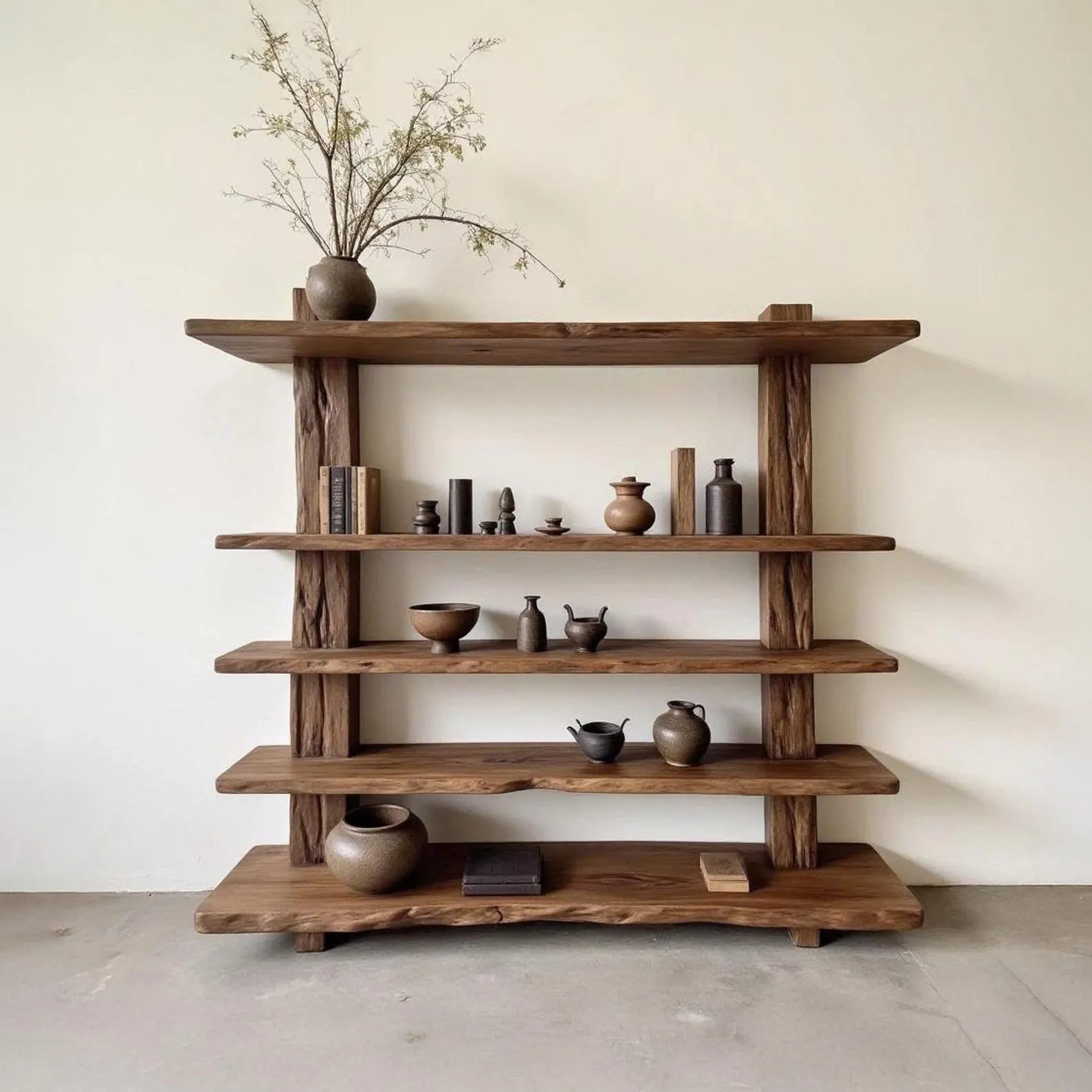 Driftwood Tree Branch Bookshelf: Rustic Floating Wall Decor