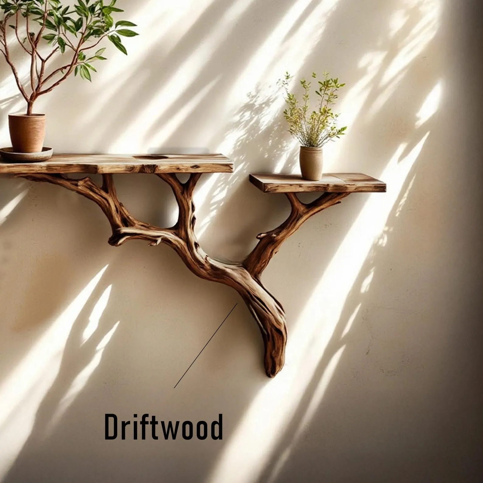 Driftwood shelf solidwood bookshelf art decor tree book shelves wall mount handmade furniture - Image 10
