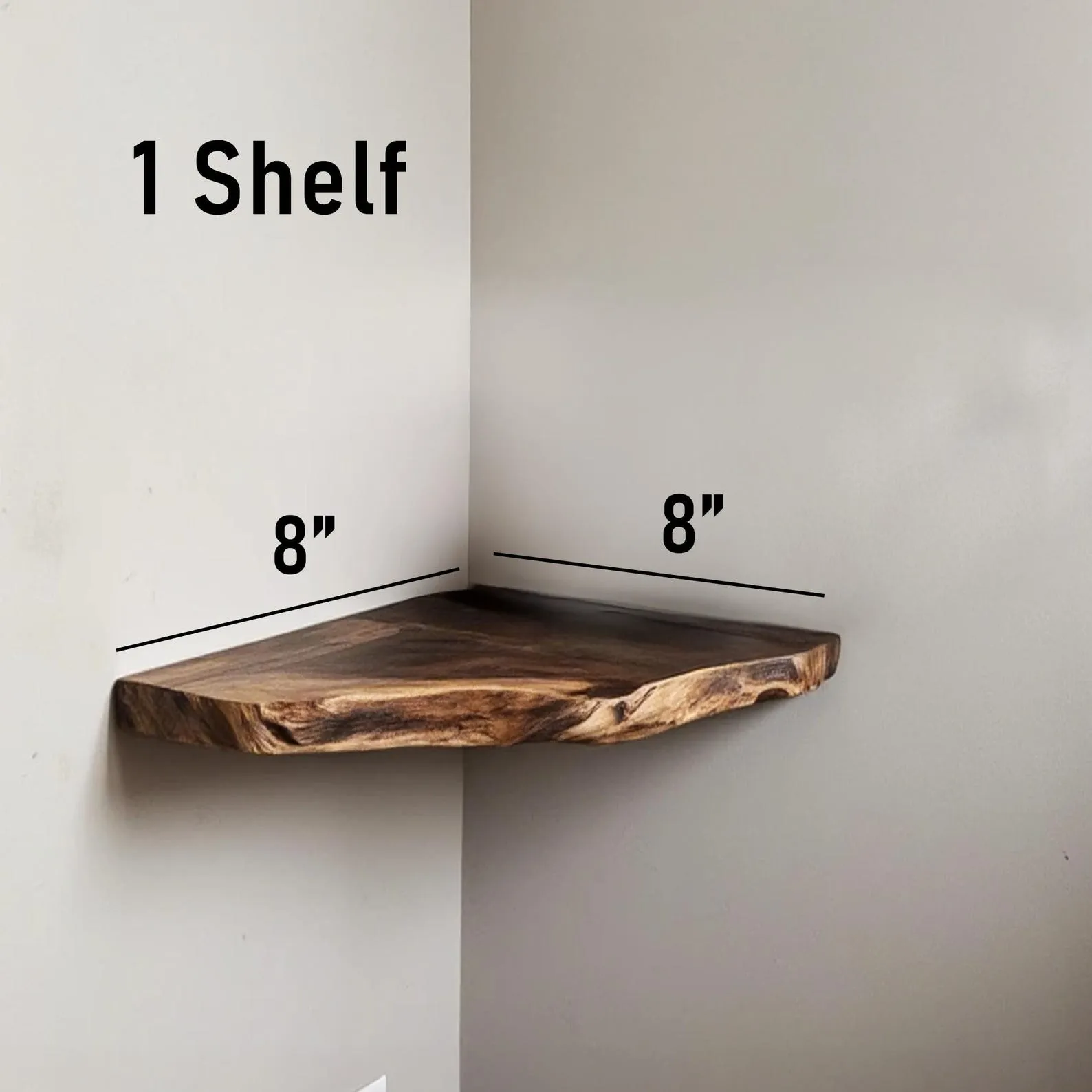 Driftwood corner wall shelf natural solidwood bookshelf art unique floating shelves wall mount handmade furniture decor - Image 3