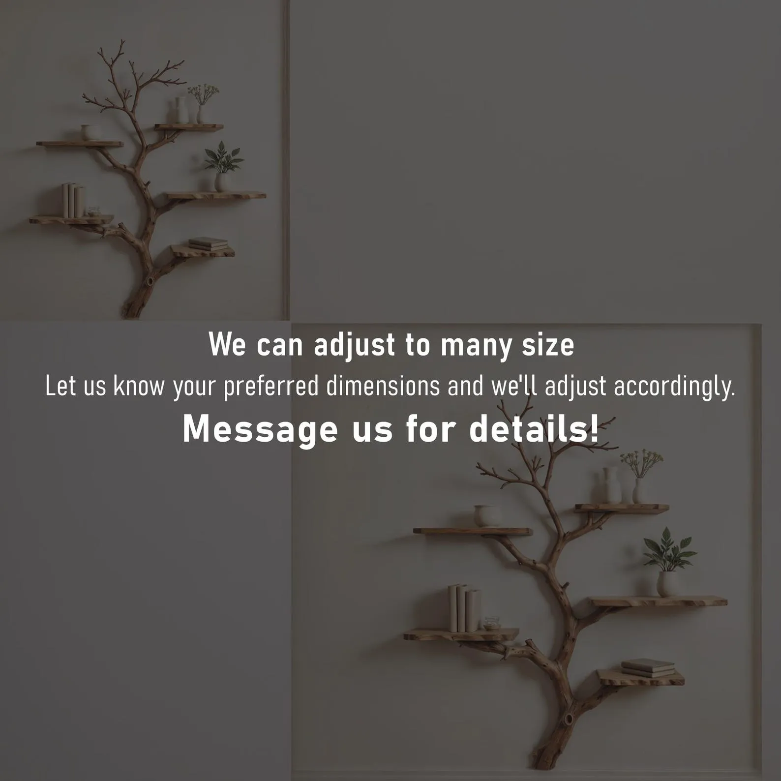 Tree book shelf art natural driftwood branch bookshelf solid wood bookcase floating shelves wall mount bookshelf decor - Image 8