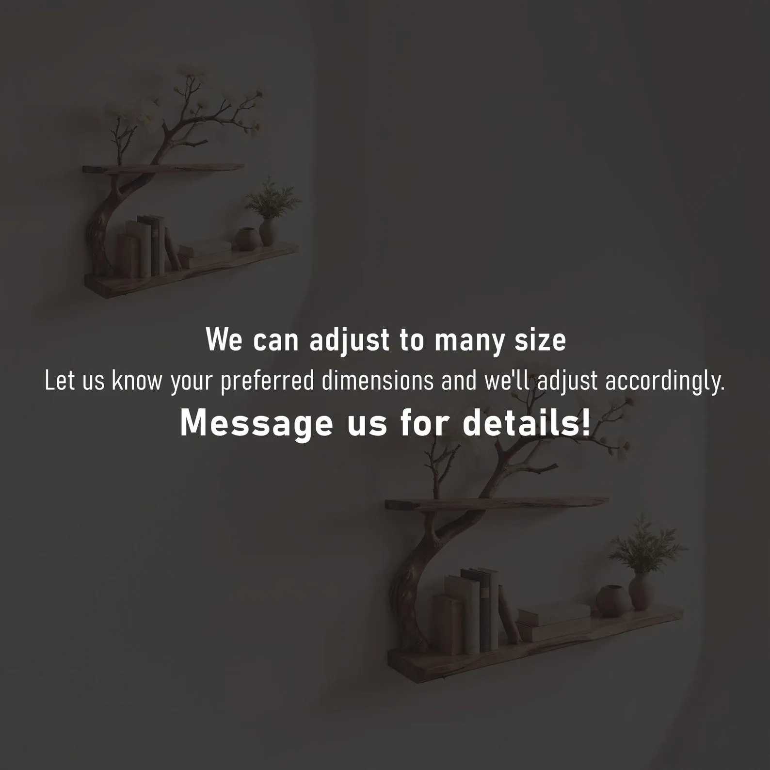 Natural driftwood branch bookshelf rustic tree book shelf art solid wood bookcase for entryway space decor - Image 10