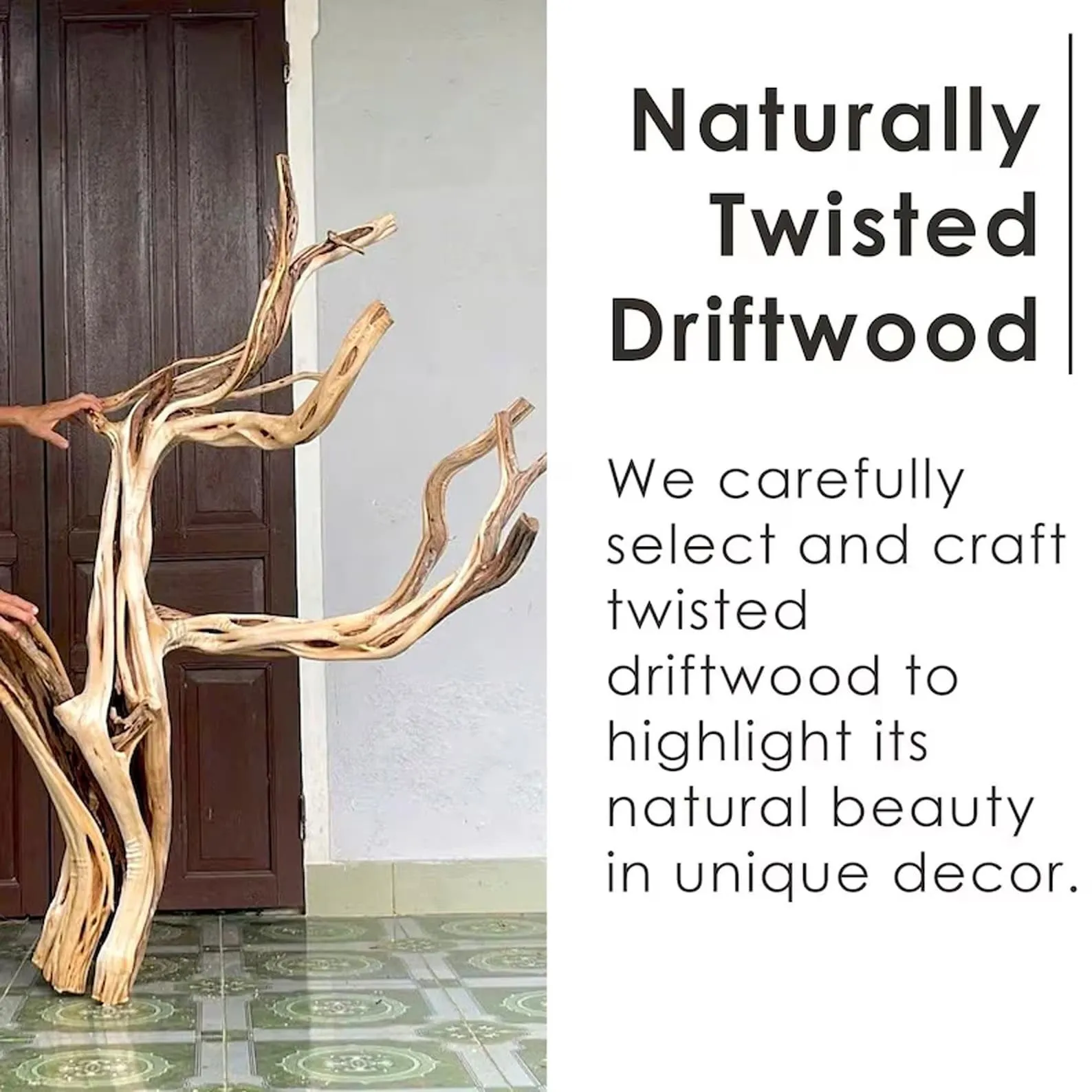 Driftwood branch floating book shelf wall mount solid wood bookcase tree branch wall art - Image 8