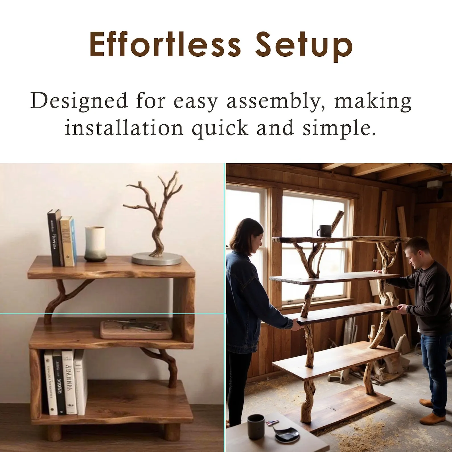 Night stand bookcase solid wood free standing small bookcase bedside driftwood handcrafted record player stand wood work furniture - Image 6