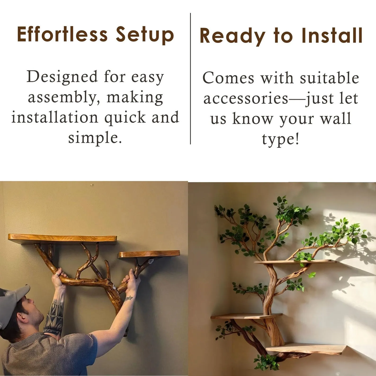 Corner tree bookshelf driftwood tree branch floating shelf wall mount tree bookcase drift wood decor live edge shelf furniture - Image 4