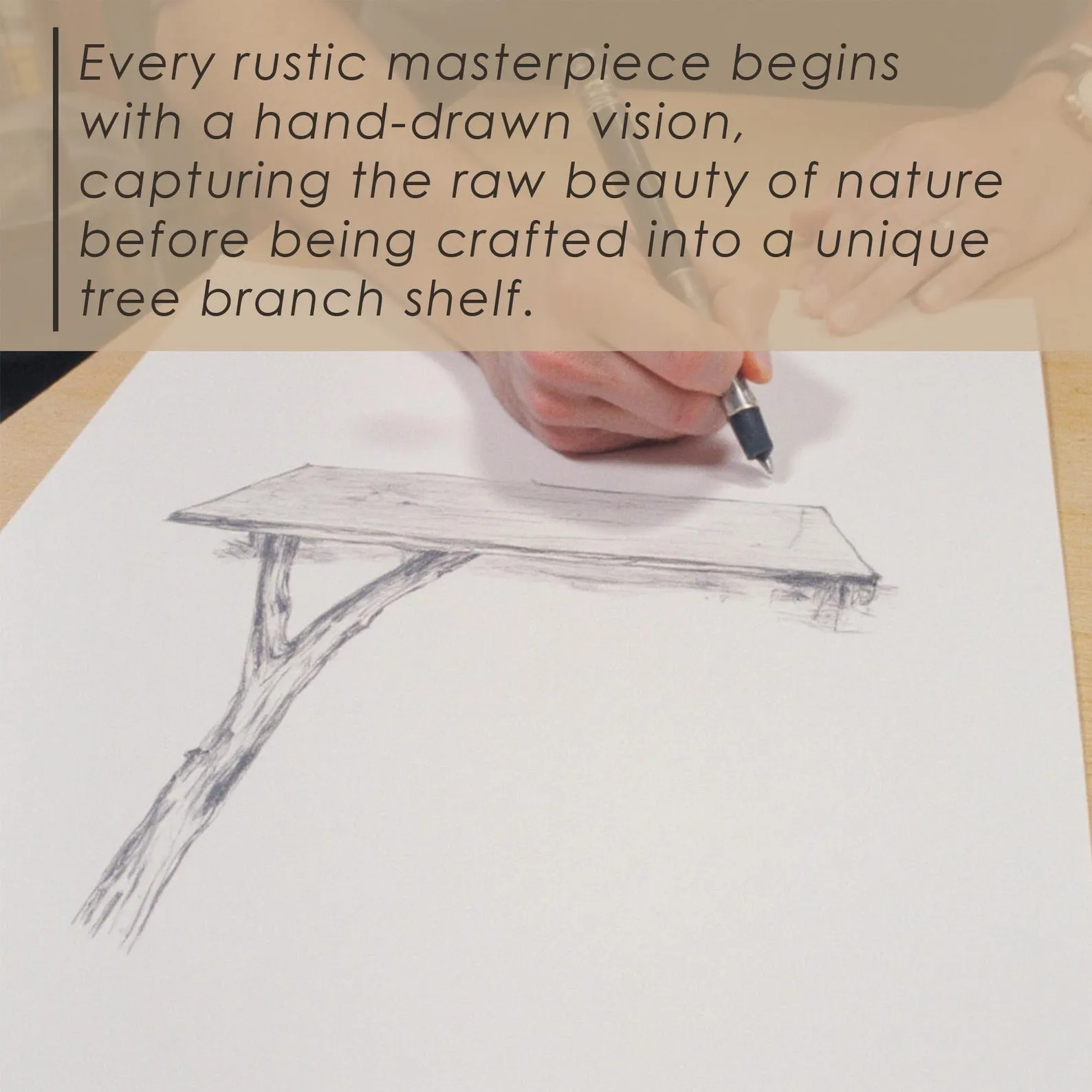 Tree branch shelf wall mount solid wood bookshelf decorative key hooks for home - Image 9