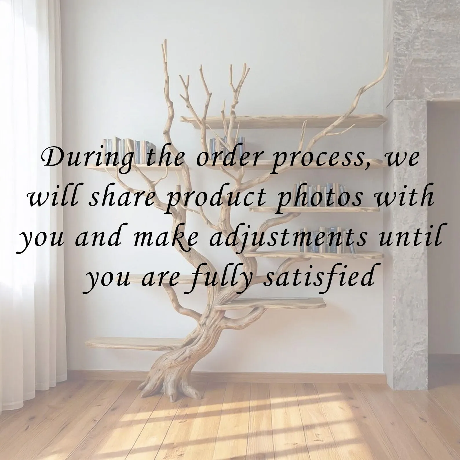 Driftwood Tree Bookshelf: Natural Wood Wall-Mounted Bookcase - Image 7