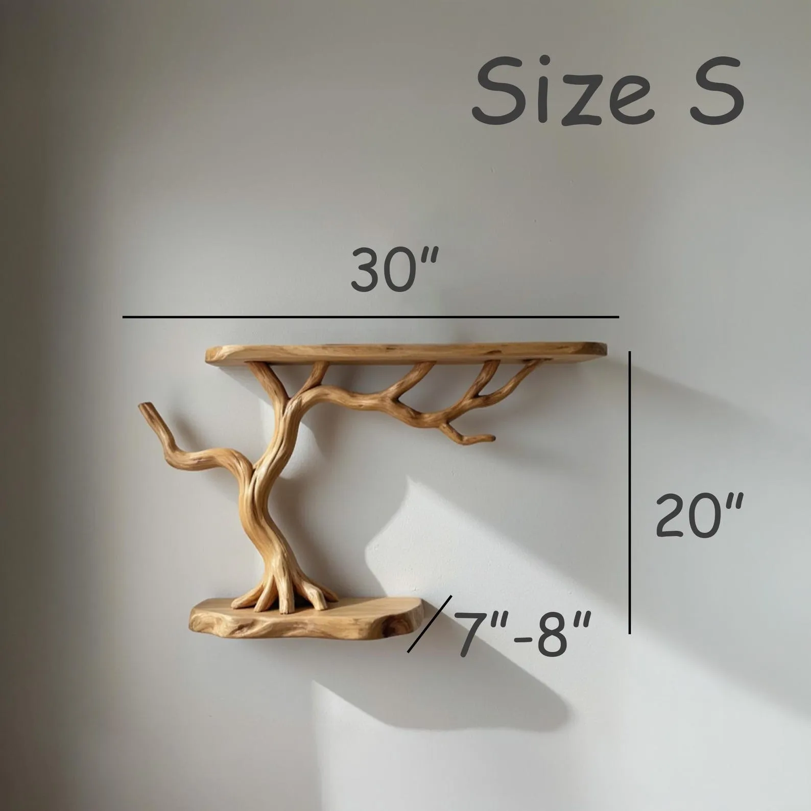 Handmade Tree Branch Bookshelf: Floating Wall Mount, Unique Wood Decor - Image 6