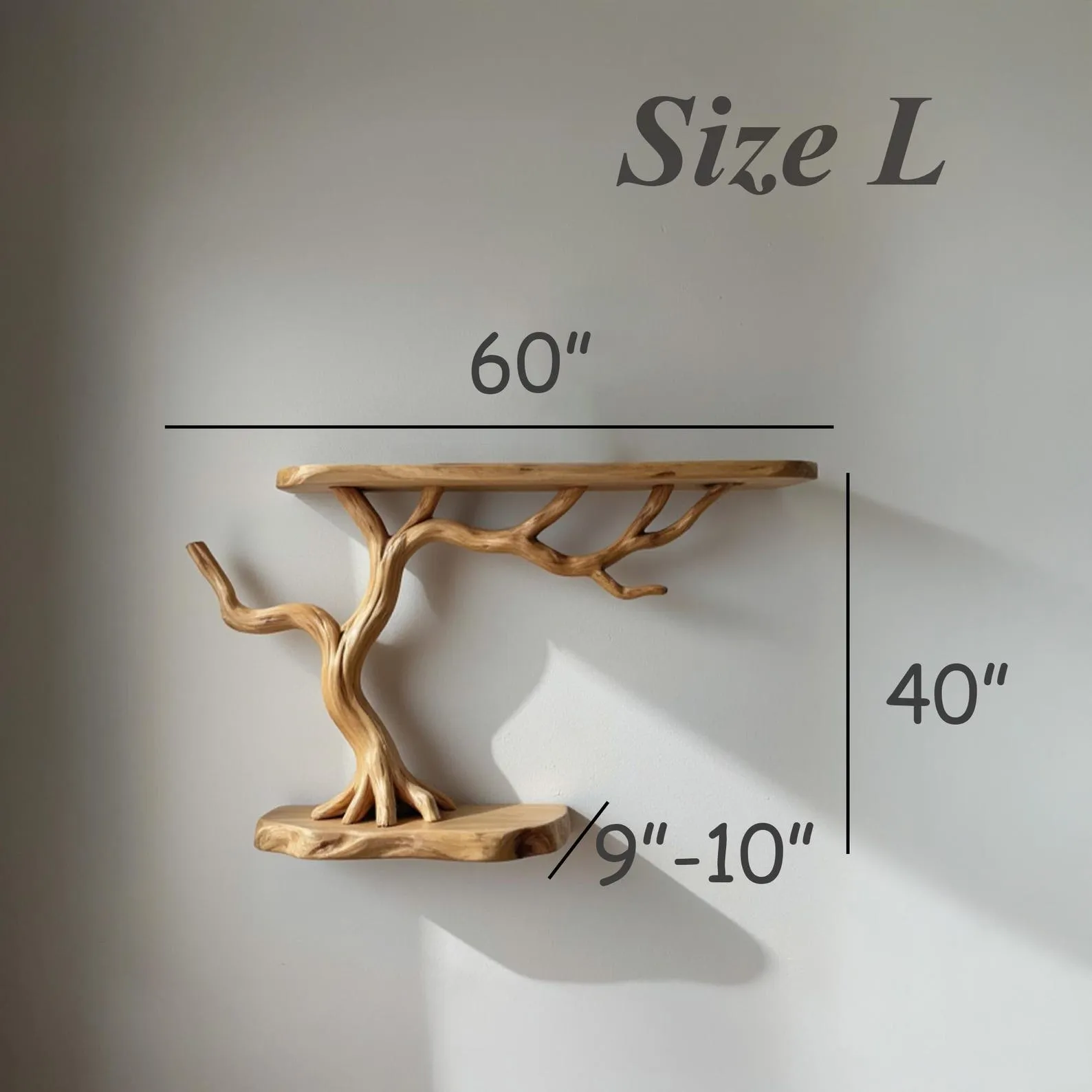 Handmade Tree Branch Bookshelf: Floating Wall Mount, Unique Wood Decor - Image 8