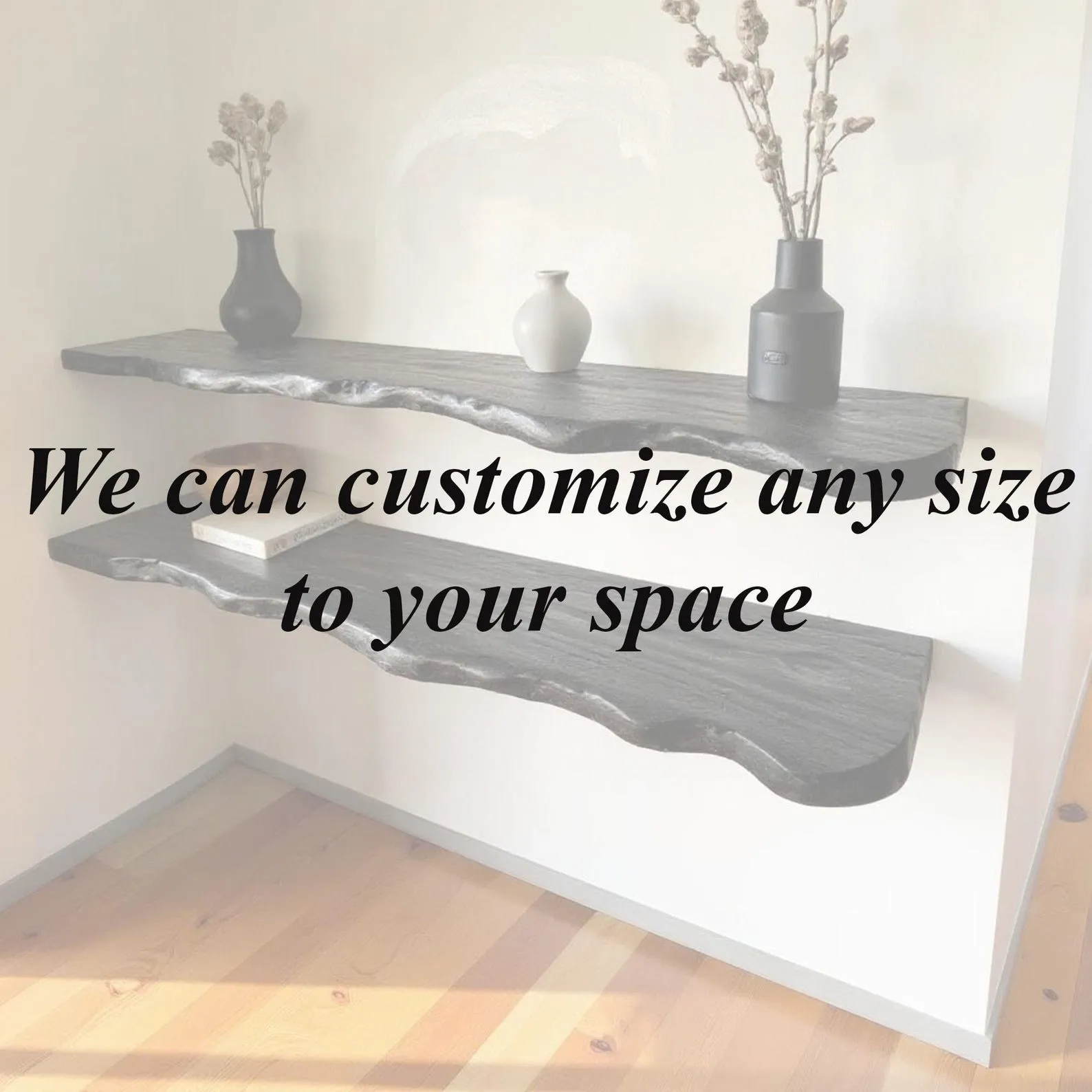 Live Edge Floating Shelf: Hand Carved Solid Wood Bookshelf - Image 7