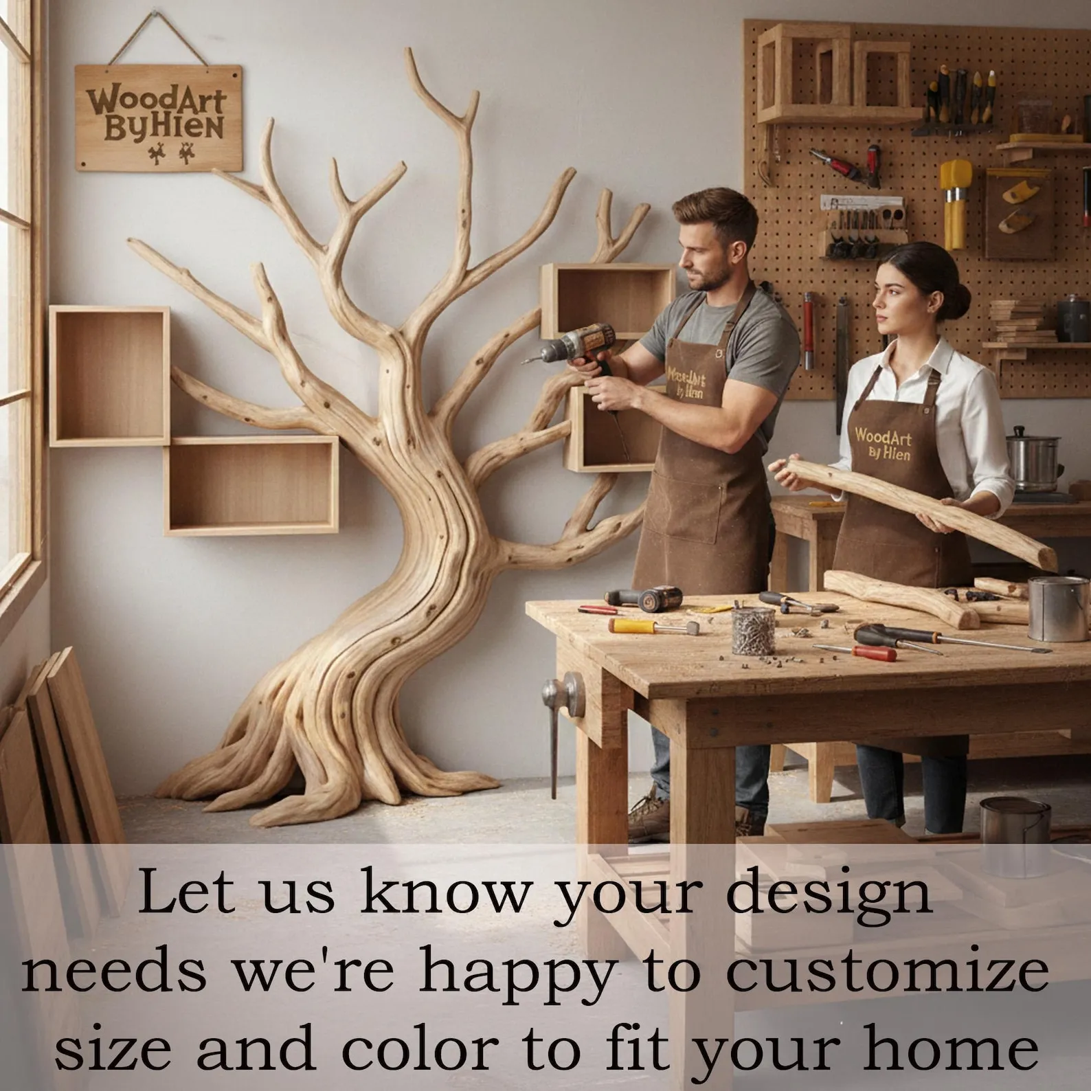 Floor bookshelf standing custom driftwood book shelf handmade natural tree branch bookshelf furniture decor home - Image 3