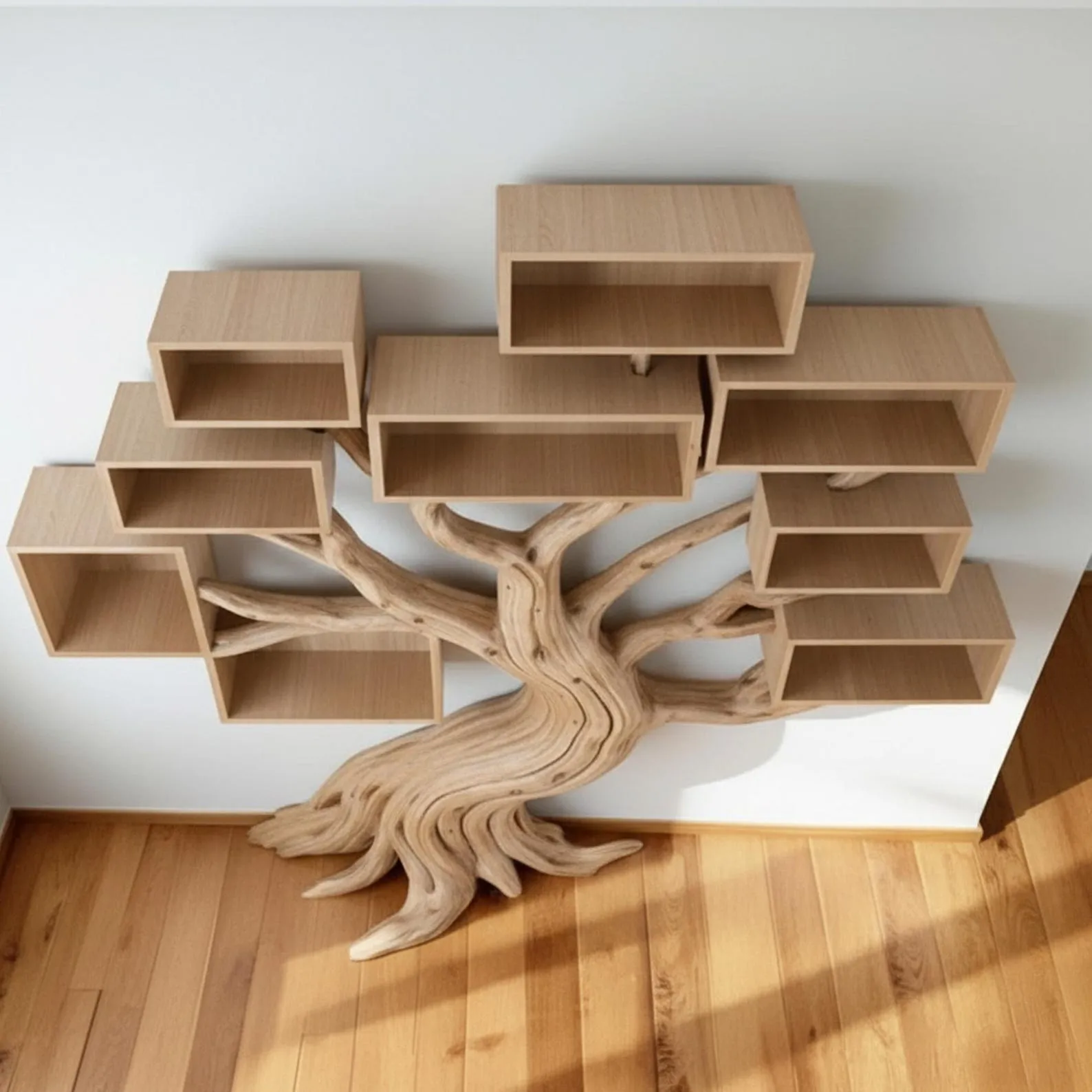 Floor bookshelf standing custom driftwood book shelf handmade natural tree branch bookshelf furniture decor home - Image 6
