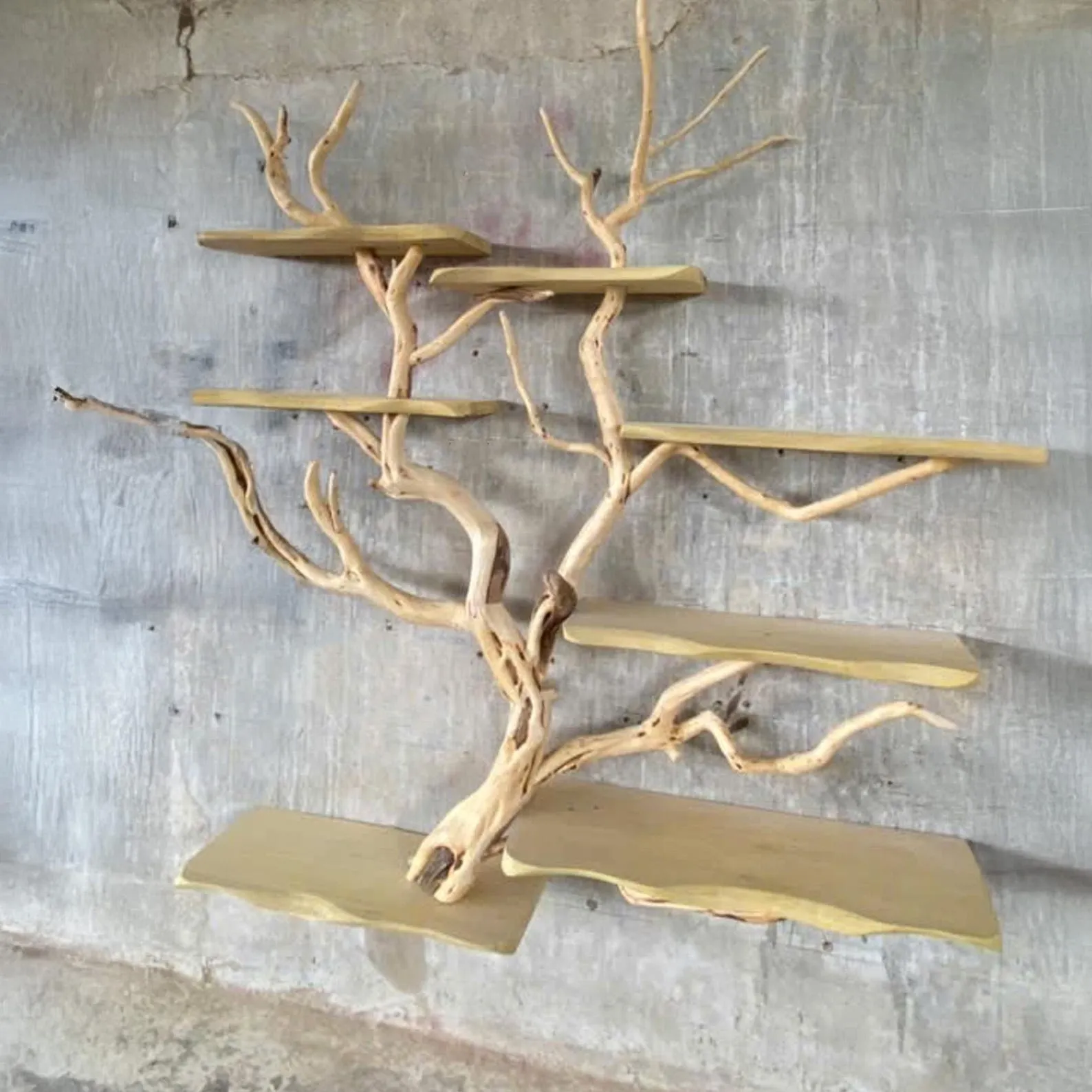 Tree branch book shelf decor wall mount bookshelf live edge wood floating bookshelves - Image 2