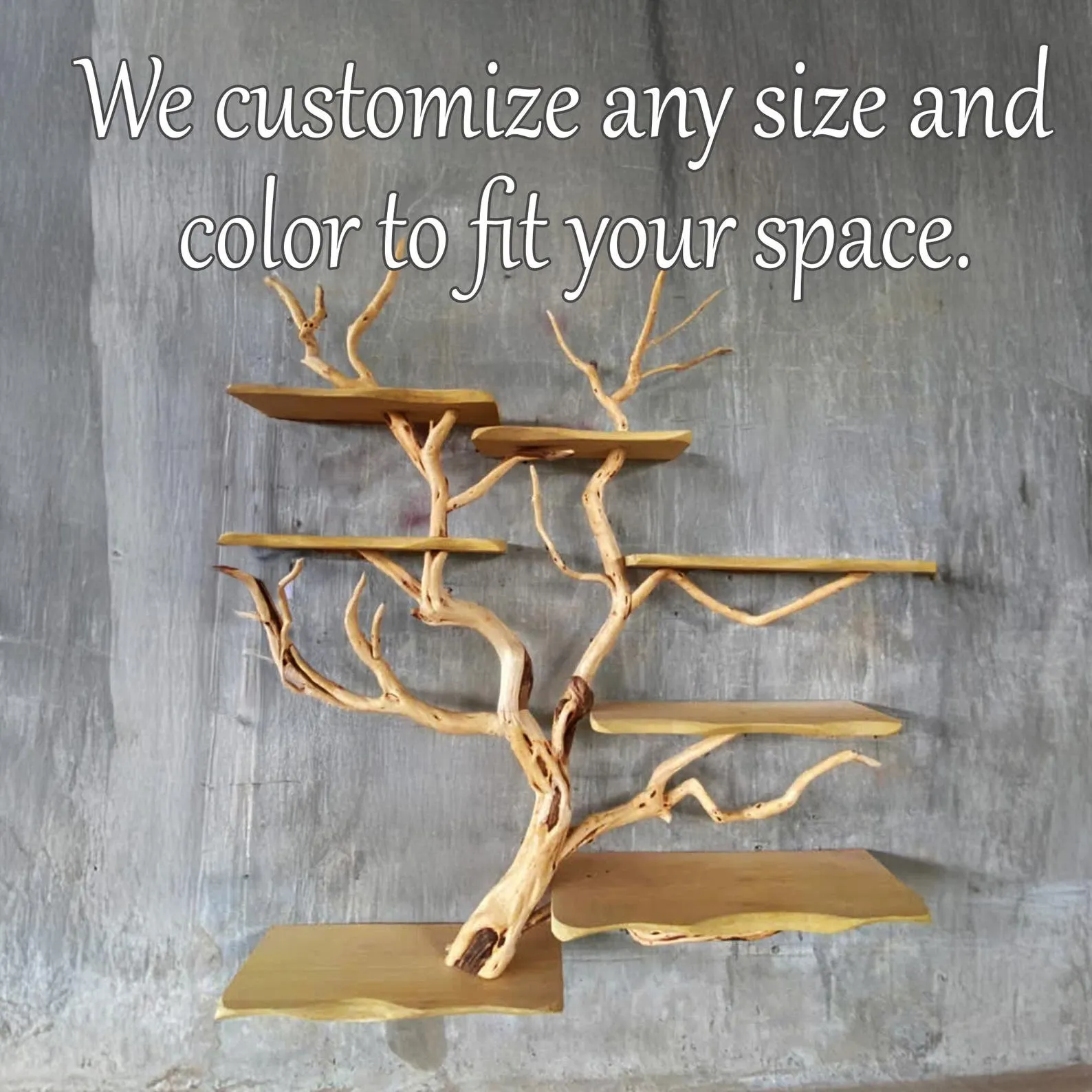 Tree branch book shelf decor wall mount bookshelf live edge wood floating bookshelves - Image 6