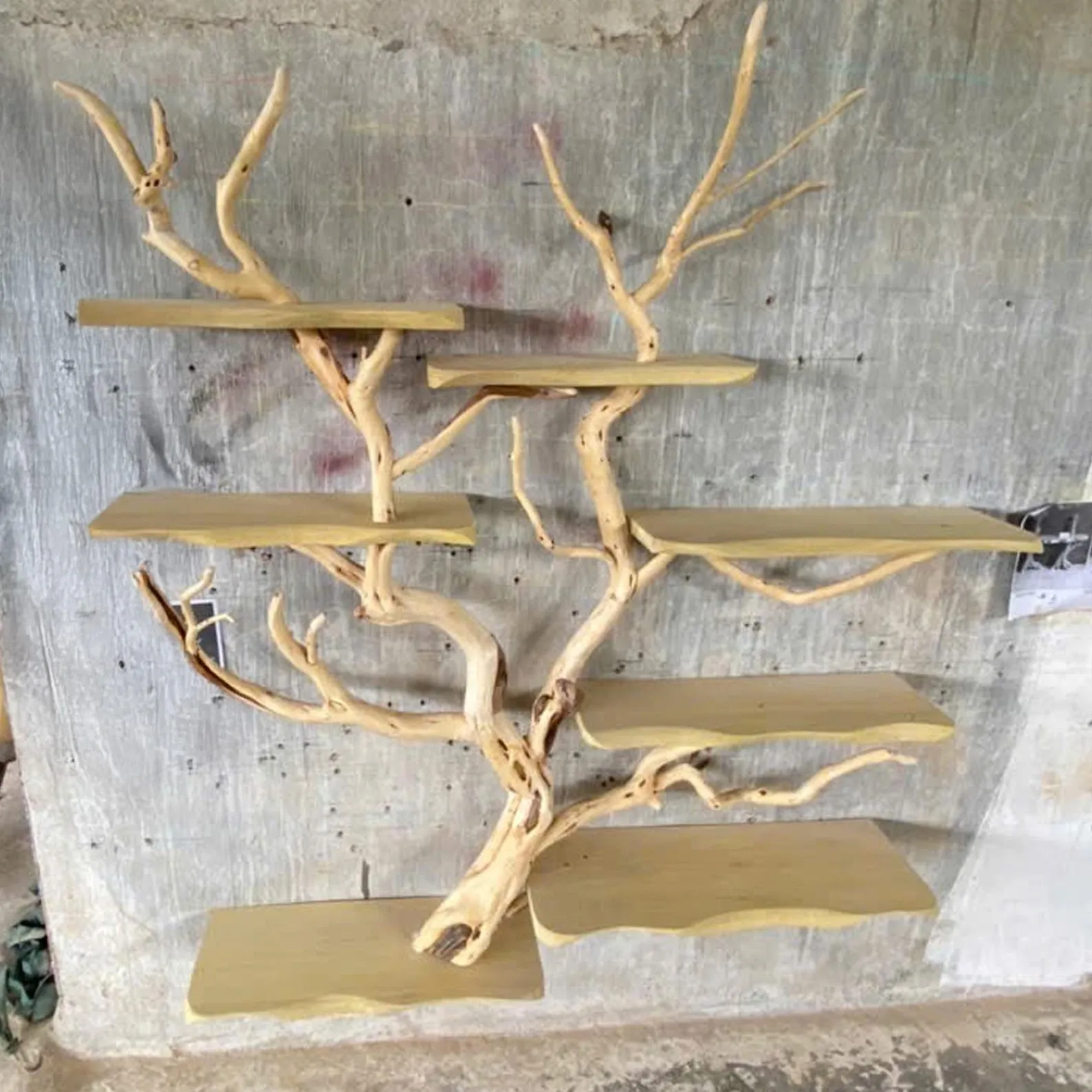Tree branch book shelf decor wall mount bookshelf live edge wood floating bookshelves - Image 7