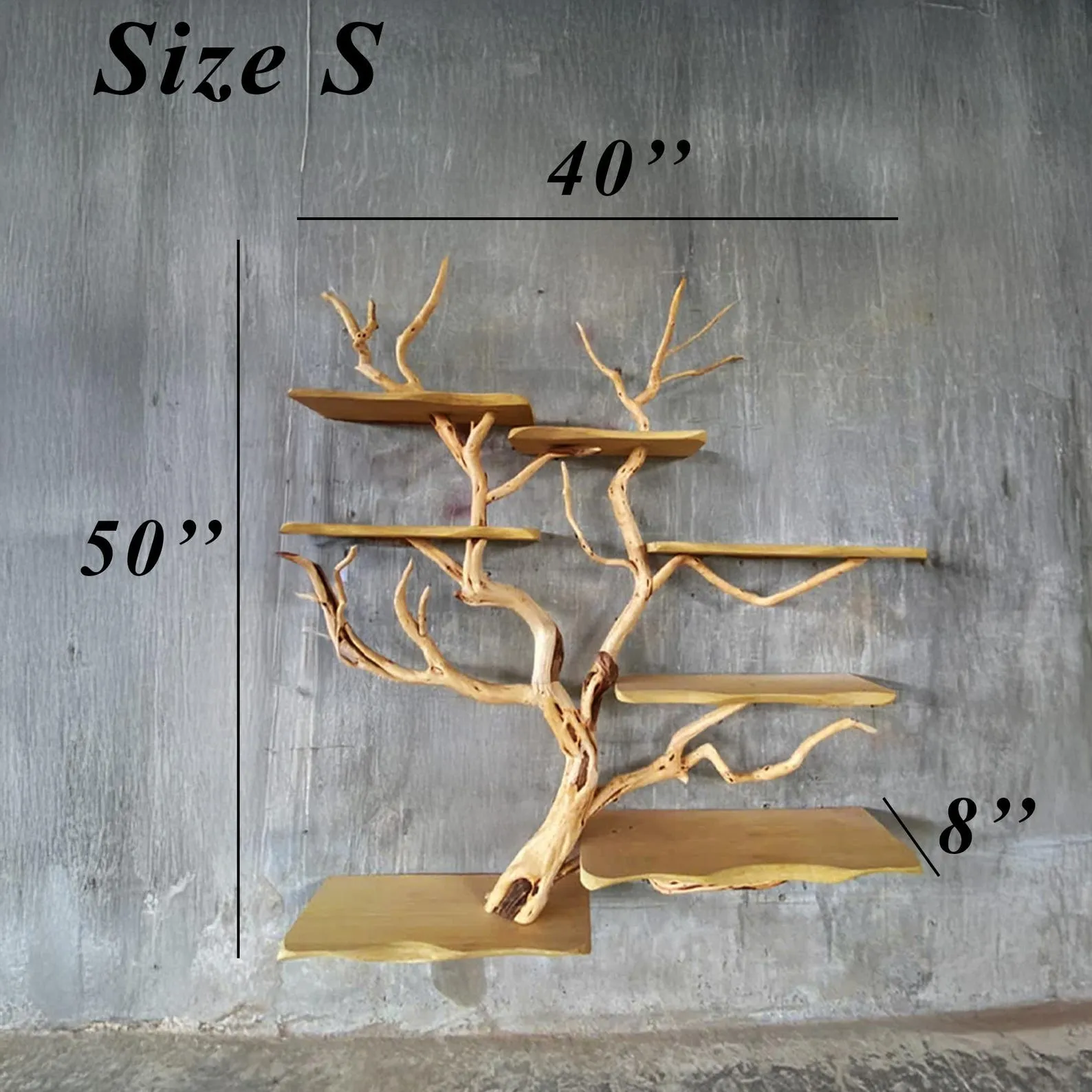 Tree branch book shelf decor wall mount bookshelf live edge wood floating bookshelves - Image 8